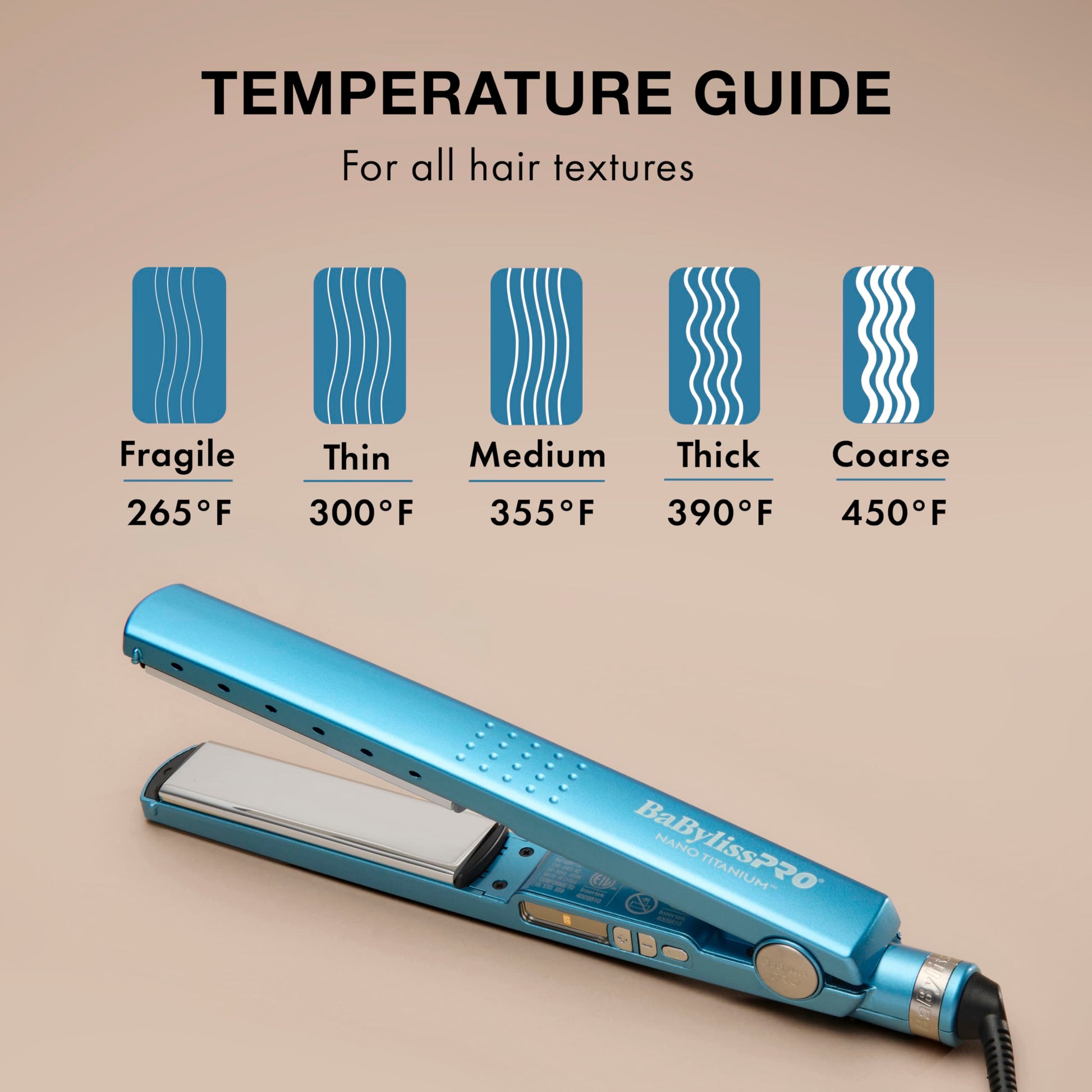 Gray BaBylissPRO Nano Titanium Ionic Flat Iron Hair Straightener, 1/4" Hair Straightener Iron for Smooth, Shiny, Frizz- Free Hair and All Hair Types