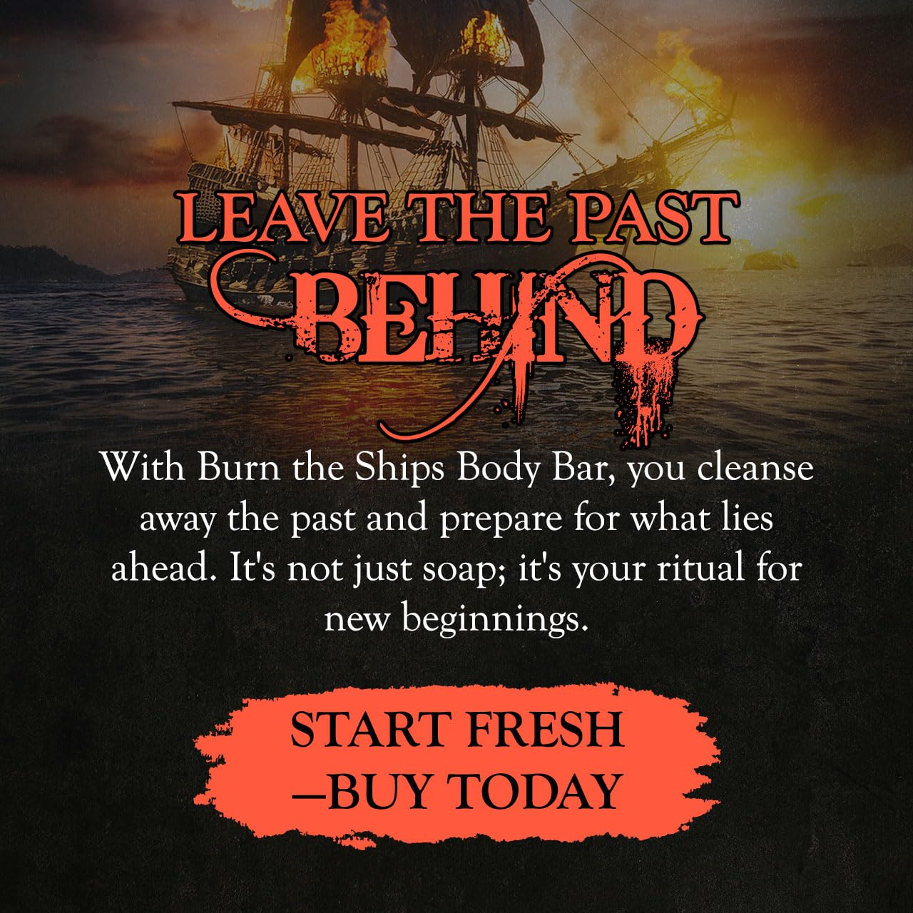 Black Burn The Ships Men's Soap Bar – 4.7oz Natural with Essential Oils for Body, Face, Beard, Mustache & Scalp | Exfoliating Shower Bar | Grooming Soap for Men | Artisan Sope