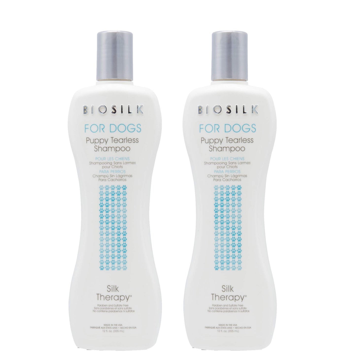White Smoke BioSilk for Dogs Puppy Tearless Shampoo, Gentle Dog Wash with Silk Proteins, Paraben and Sulfate Free Formula Helps Clean and Condition Coats for Puppies and Dogs, 12 Fl Oz - 2 Pack