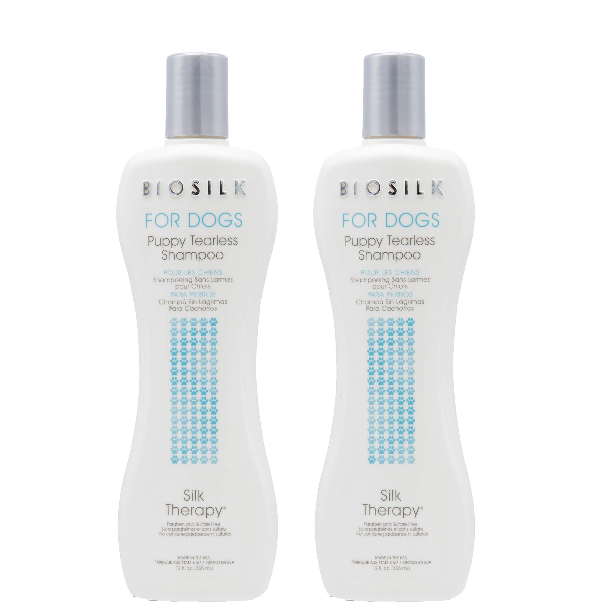 White Smoke BioSilk for Dogs Puppy Tearless Shampoo, Gentle Dog Wash with Silk Proteins, Paraben and Sulfate Free Formula Helps Clean and Condition Coats for Puppies and Dogs, 12 Fl Oz - 2 Pack