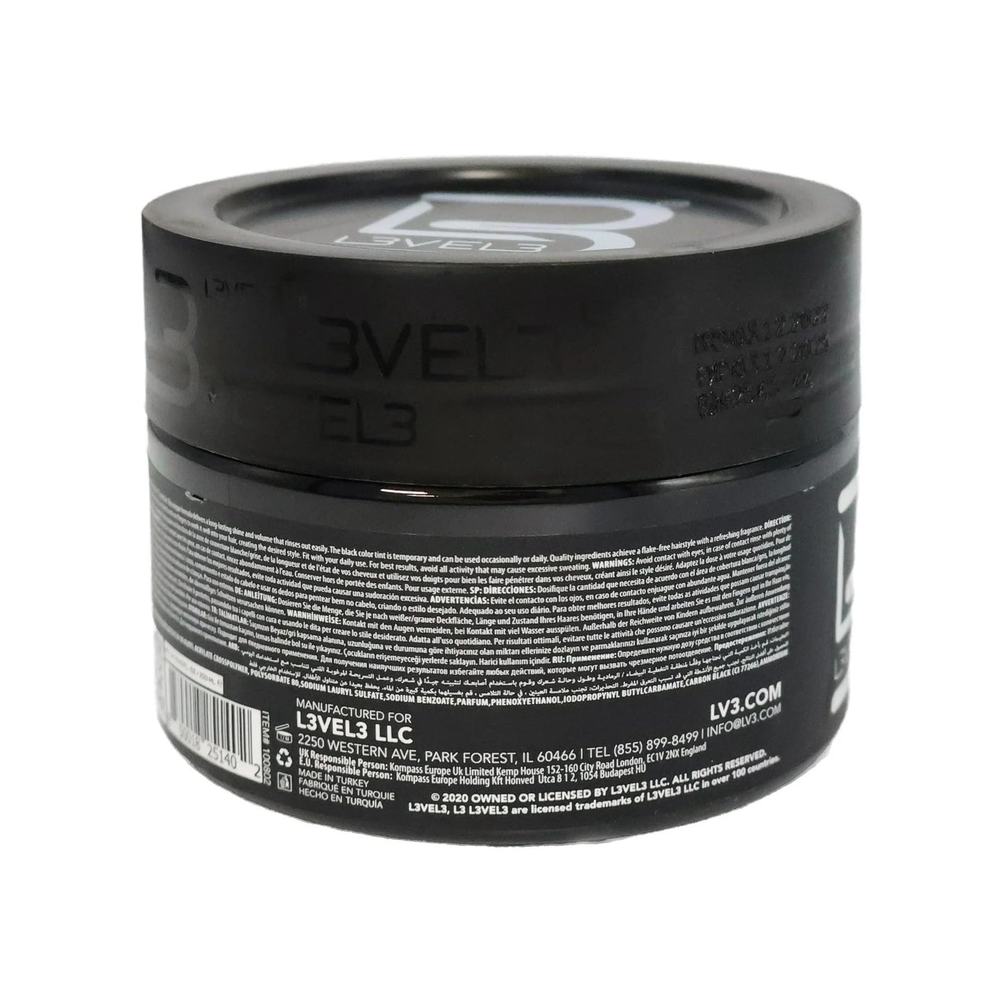 Dark Slate Gray L3 Level 3 Black Tinted Hair Gel – Cover Grays Instantly & Style with Strong Hold | Adds Volume, Texture & Shine | Semi-Permanent, Flake-Free Formula