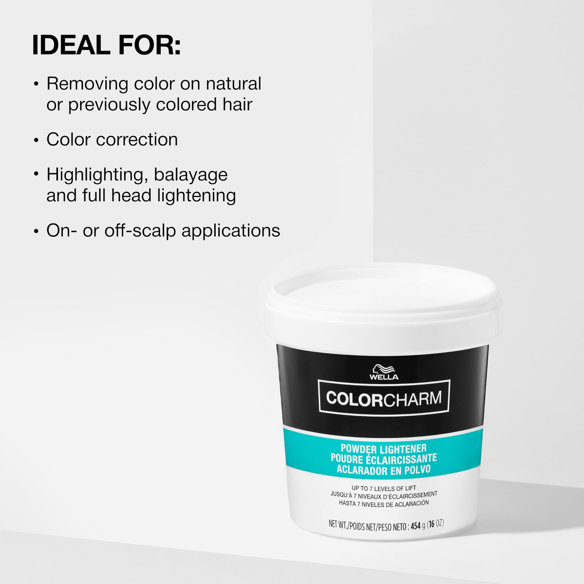 Lavender COLORCHARM Powder Hair Lightener | Up to 7 Levels of Lift | Dust Free | 16 Oz | Packaging May Vary