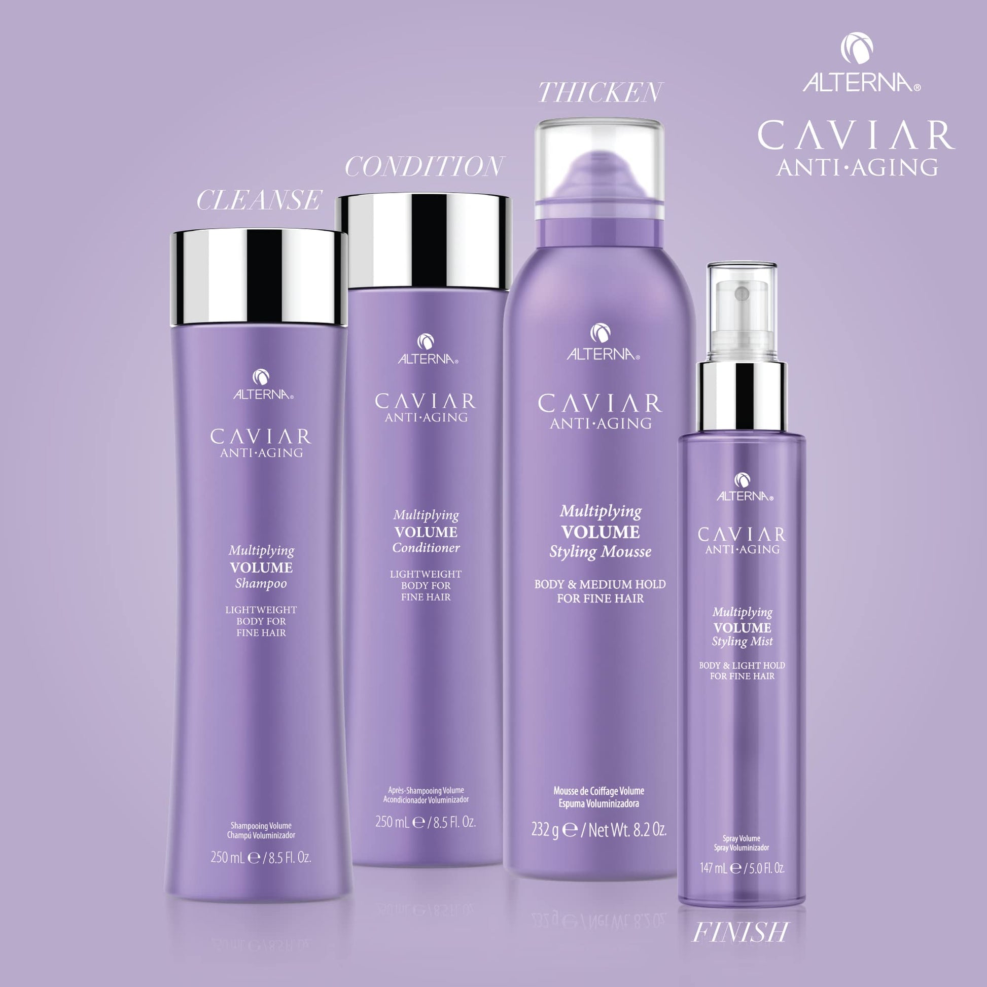 Gray Alterna Haircare CAVIAR Anti-Aging Multiplying Volume Shampoo Travel Size 1.35 Fl Oz | For Fine, Limp or Thin Hair | Create Instant Volume and Thickness | Sulfate Free