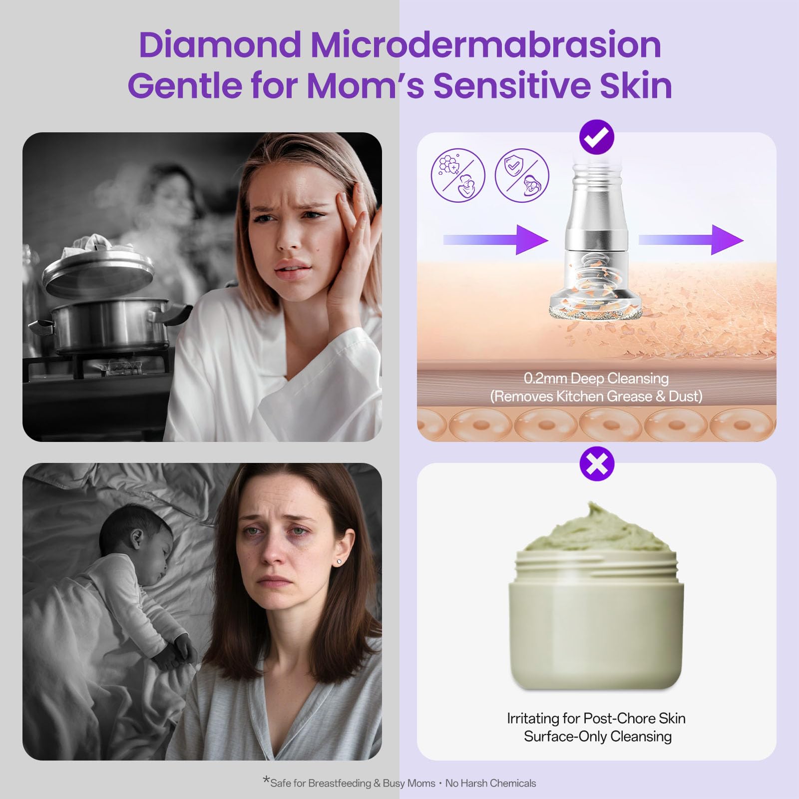 White Smoke UNOISETION Diamond Microdermabrasion Machine Professional, 3 in 1 Dermabrasion Facial Peeling Skin Care Device for Salon Personal Home Use