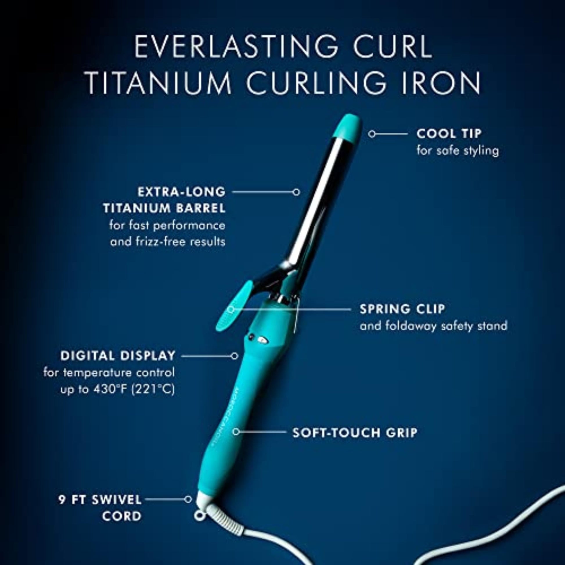 Midnight Blue Moroccanoil Everlasting Curl Titanium Curling Iron (1-Inch Barrel)