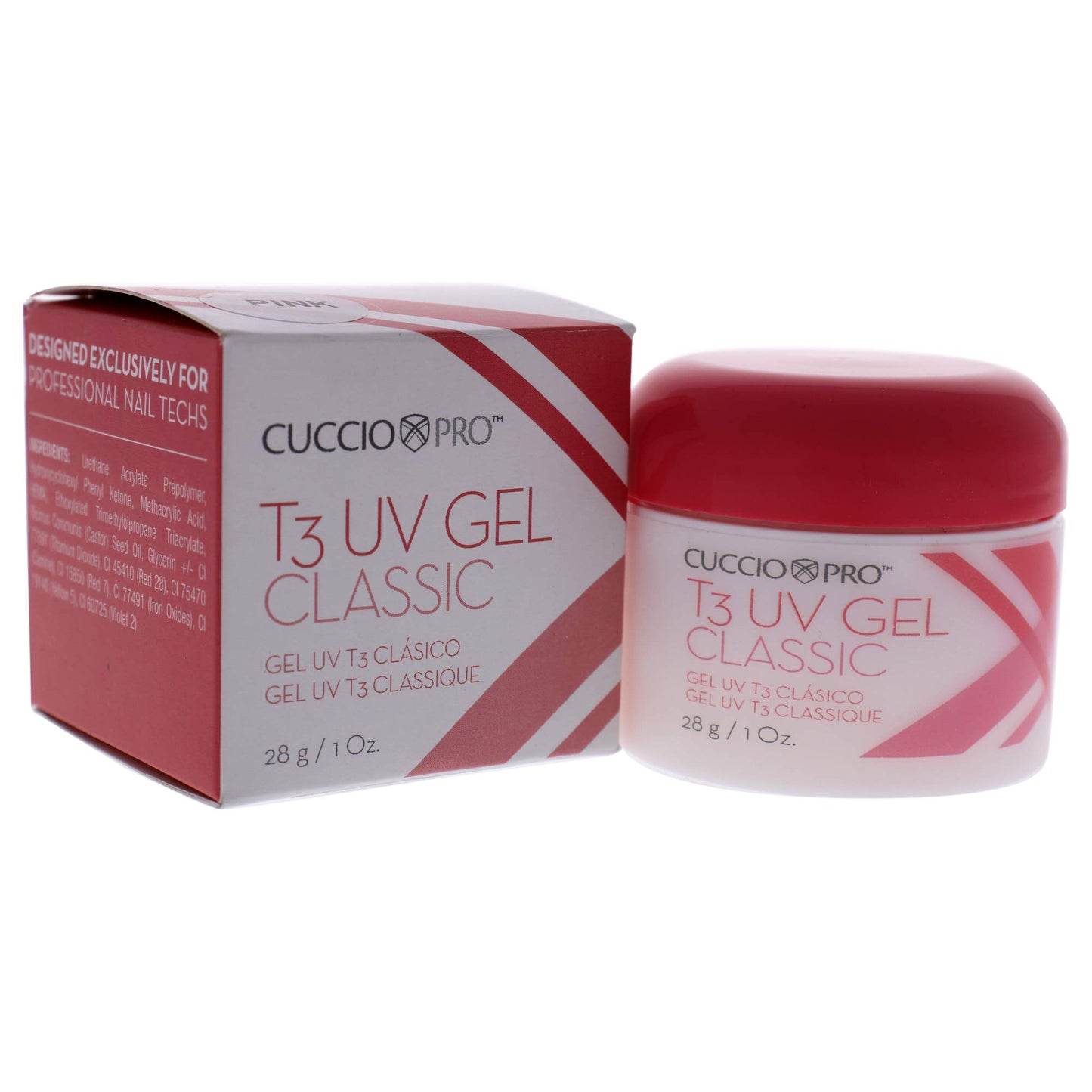 White Smoke Cuccio Pro T3 UV Gel Classic - Easy Application - Strength And Durability - High Shine And Odor Free - Maintains Natural Nail Thickness - Optimal For Short Nail Beds - Pink - 1 Oz Nail Gel