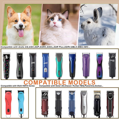 White Smoke 4PCS Dog Grooming Blades Compatible with Andis Dog Clippers Blades,Dog Clipper Blades Compatible with Oster A5,Wahl km10 Dog Clippers,Stainless-Steel Blade Sharp,Size:10+4FC+5FC+7FC