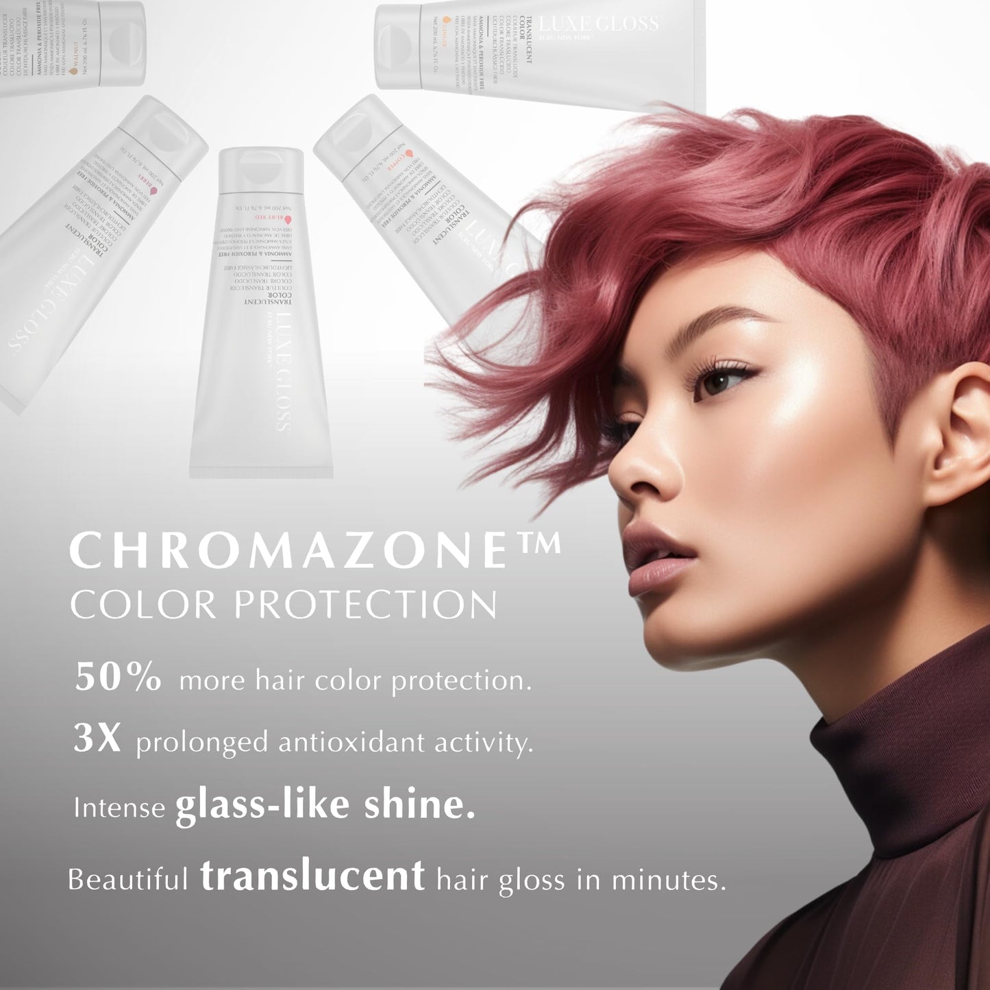 Light Gray Ecru New York LUXE GLOSS Hair Gloss for Enhanced Color and Glass-Like Shine, Clear