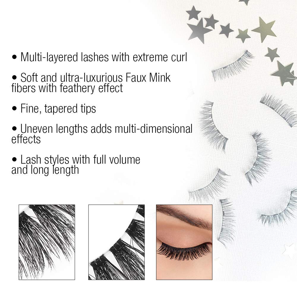 White Smoke Ardell False Eyelashes 3D Faux Mink Lashes, 860 - Lightweight Strip Lashes with Invisiband for a Dramatic Eye Look, 4 Pairs