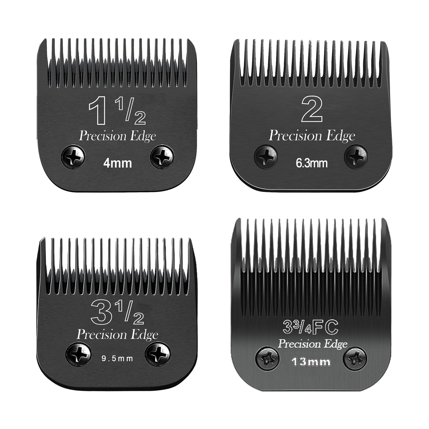 Dark Slate Gray 4 Pcs Professional Detachable Replacement Stainless steel knife set,compatible with Andis AGC,BDC,BGC,MBG Series,oster Classic 76/Star-Teq/Power-Teq Clippers，Cut Length 5/32-Inch to 1/2-Inch