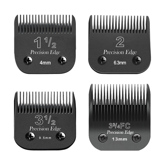 Dark Slate Gray 4 Pcs Professional Detachable Replacement Stainless steel knife set,compatible with Andis AGC,BDC,BGC,MBG Series,oster Classic 76/Star-Teq/Power-Teq Clippers，Cut Length 5/32-Inch to 1/2-Inch