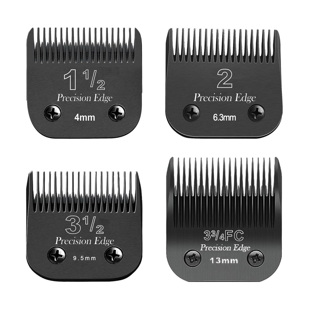 4 Pcs Professional Detachable Replacement Stainless steel knife set,compatible with Andis AGC,BDC,BGC,MBG Series,oster Classic 76/Star-Teq/Power-Teq Clippers，Cut Length 5/32-Inch to 1/2-Inch