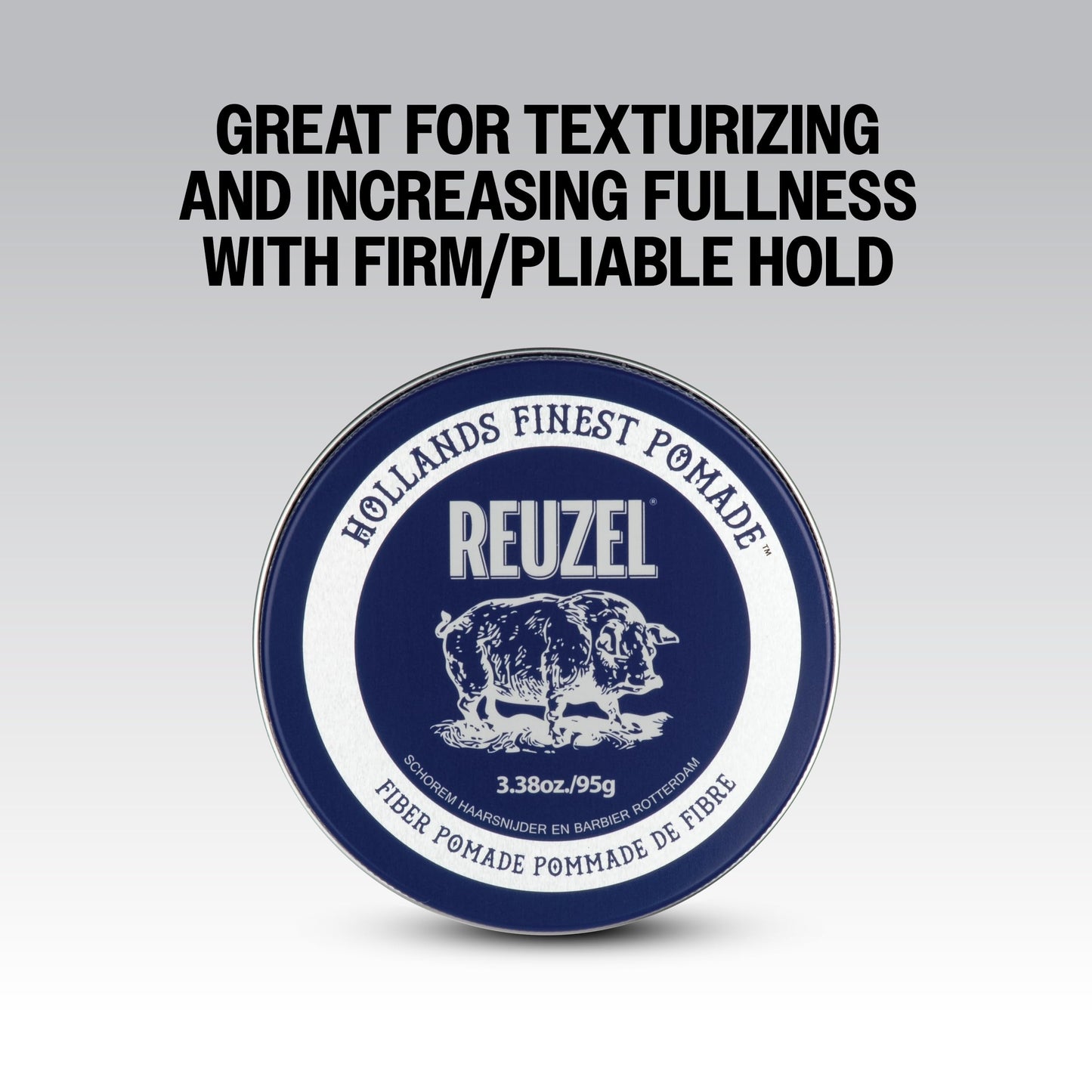 White Smoke REUZEL Fiber Pomade, Firm and Pliable All Day Hold, Water Soluble Styling, Low Shine and Flake Free, Easy To Wash Out, For All Hair Types