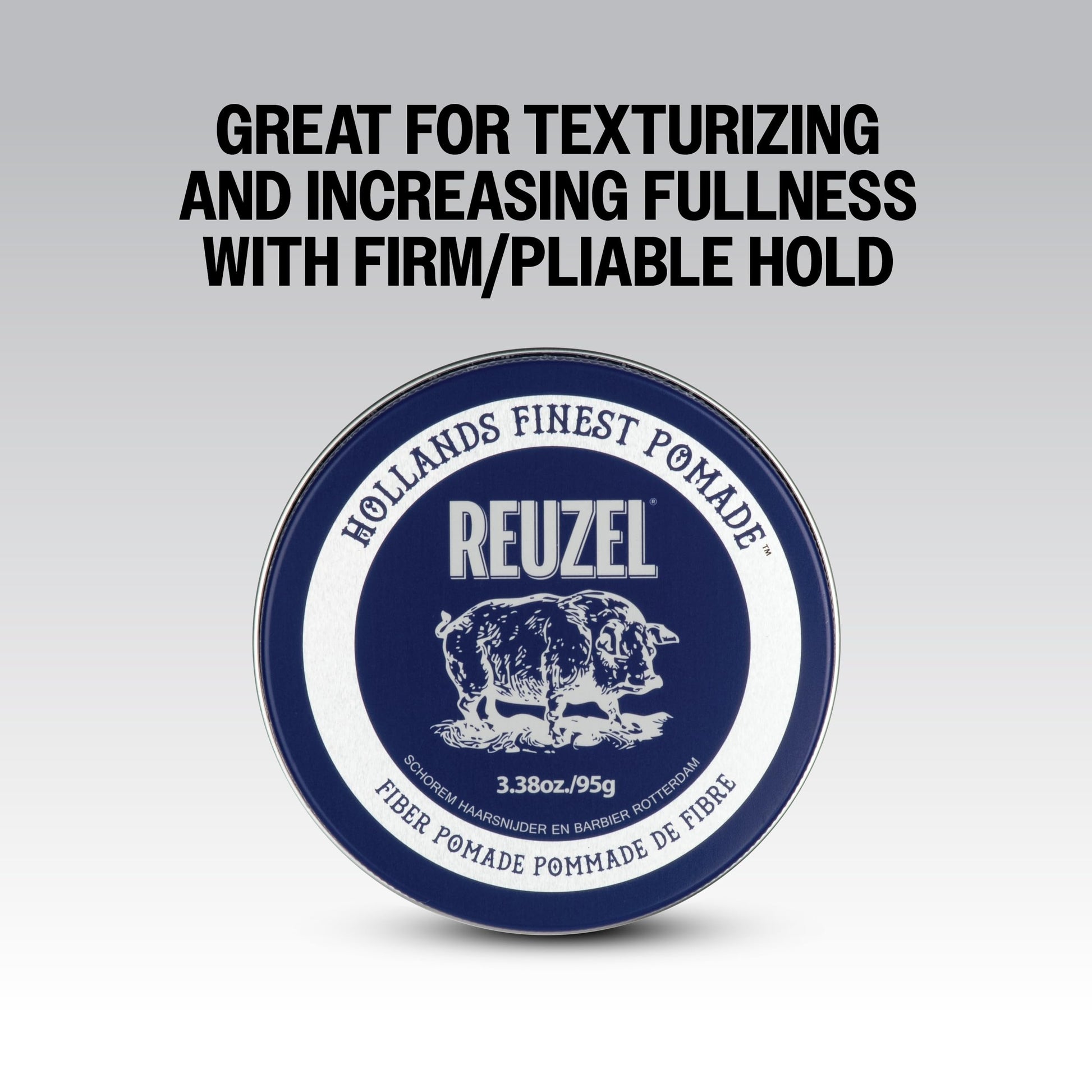 White Smoke REUZEL Fiber Pomade, Firm and Pliable All Day Hold, Water Soluble Styling, Low Shine and Flake Free, Easy To Wash Out, For All Hair Types