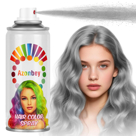 White Smoke Gray Hair Spray,Temporary Hair Color Spray for Women Kids Men,Washable Hairspray,Colored Hair Spray,Color Hairspray for Halloween,Party,Cosplay,Christmas Day (Gray)