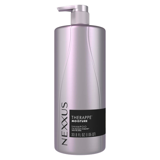 Dark Gray Nexxus Therapee Shampoo for Ultimate Moisture for Dry Hair Powered by POLYSOFT HYDRATOR Technology with Tri-lipids 33.8 oz
