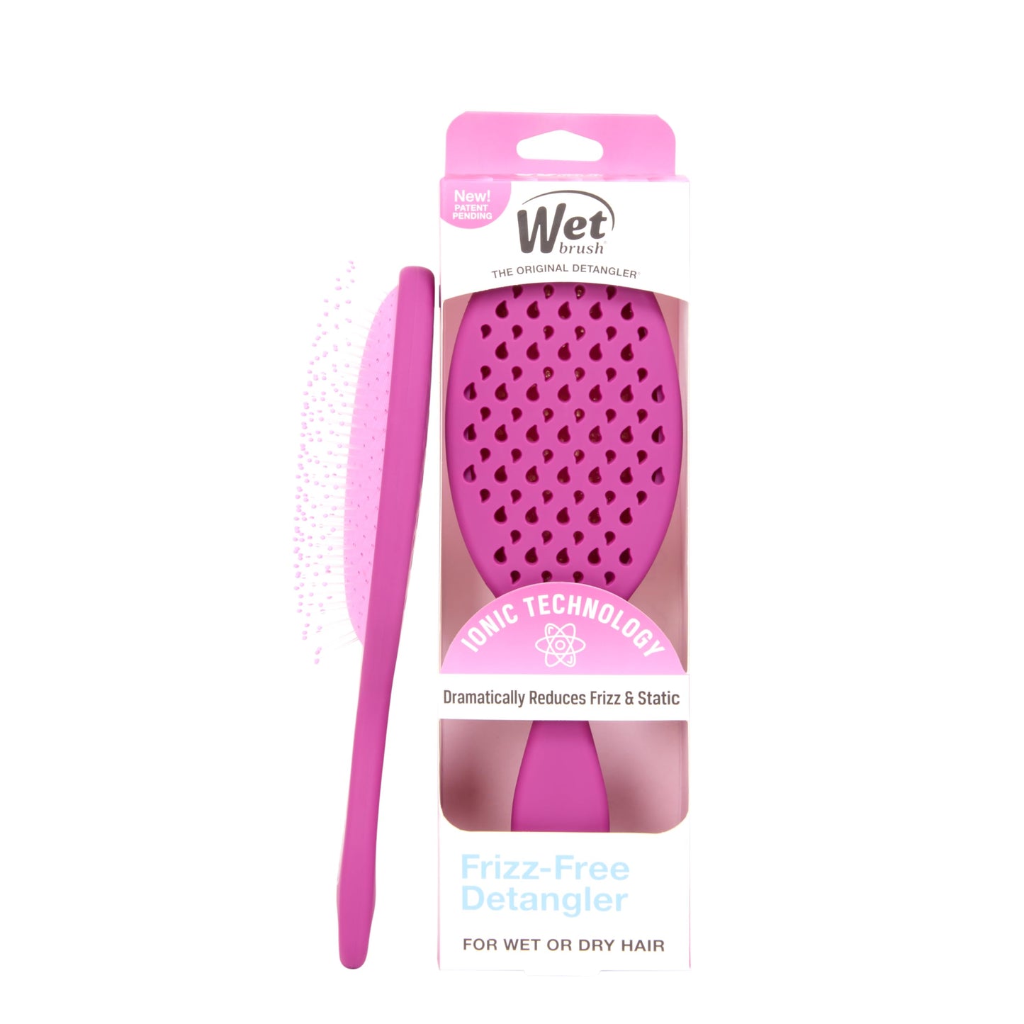 White Smoke Wet Brush Frizz-Free Detangler Brush with Ionic Technology, Purple, Provides Frizz Control, Reduces Static, and Smooths All Hair Types, Best For Dry Hair, Made for Women, Men & Kids