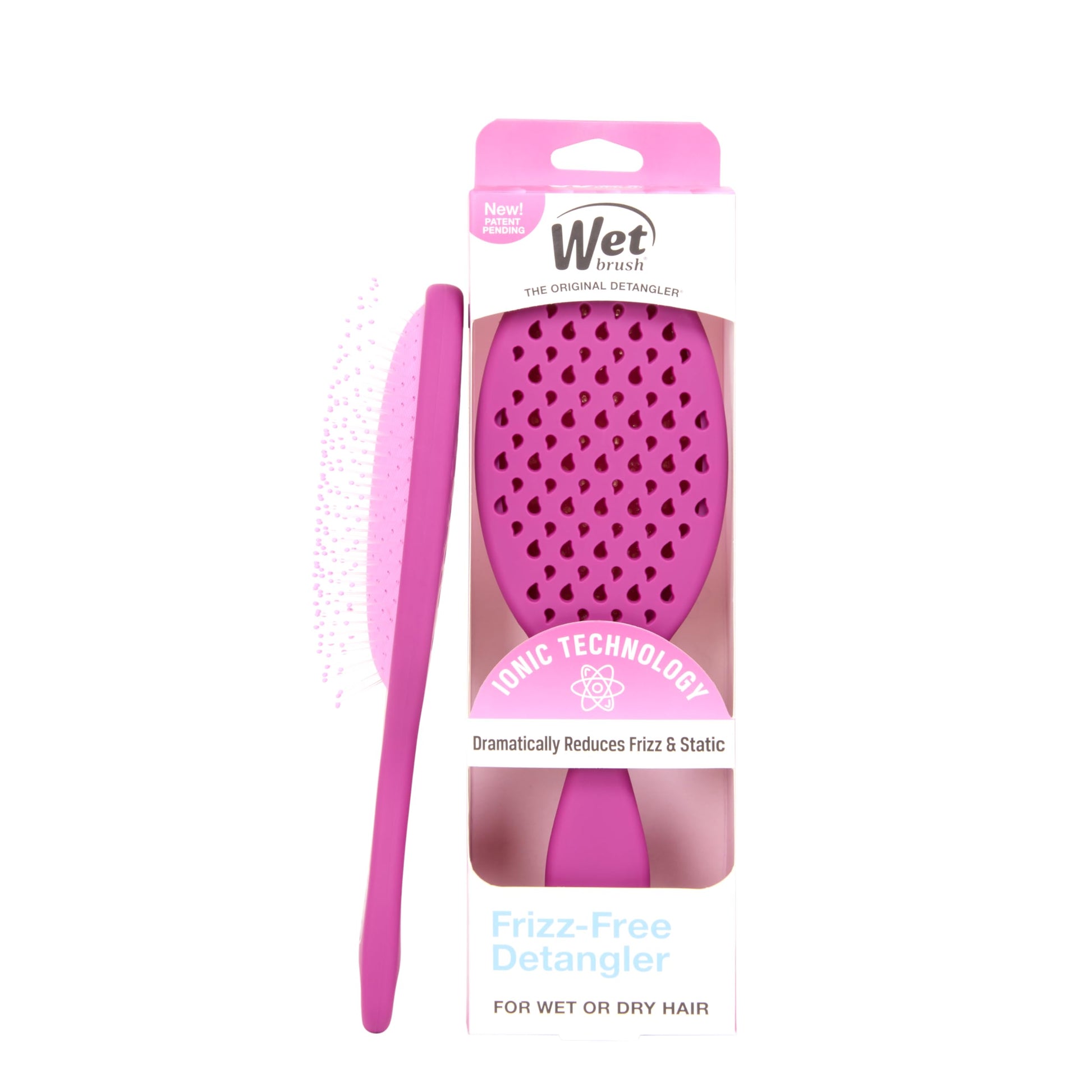 White Smoke Wet Brush Frizz-Free Detangler Brush with Ionic Technology, Purple, Provides Frizz Control, Reduces Static, and Smooths All Hair Types, Best For Dry Hair, Made for Women, Men & Kids