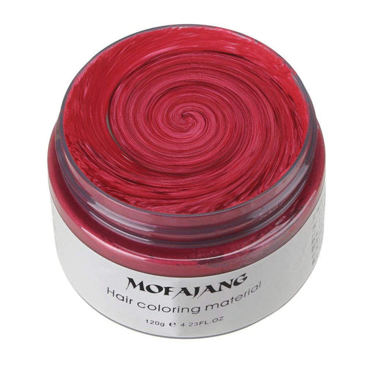 White Smoke Unisex Hair Wax Color Dye Styling Cream Mud, Natural Hairstyle Pomade, Washable Temporary,Party Cosplay (Red)