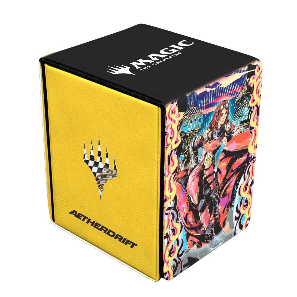 White Smoke Ultra Pro - Aetherdrift Chandra, Spark Hunter Alcove Flip Deck Box for Magic: The Gathering, Deck Holder, MTG Accessory, Trading Card Case, Magic The Gathering D&D TCG Storage Box