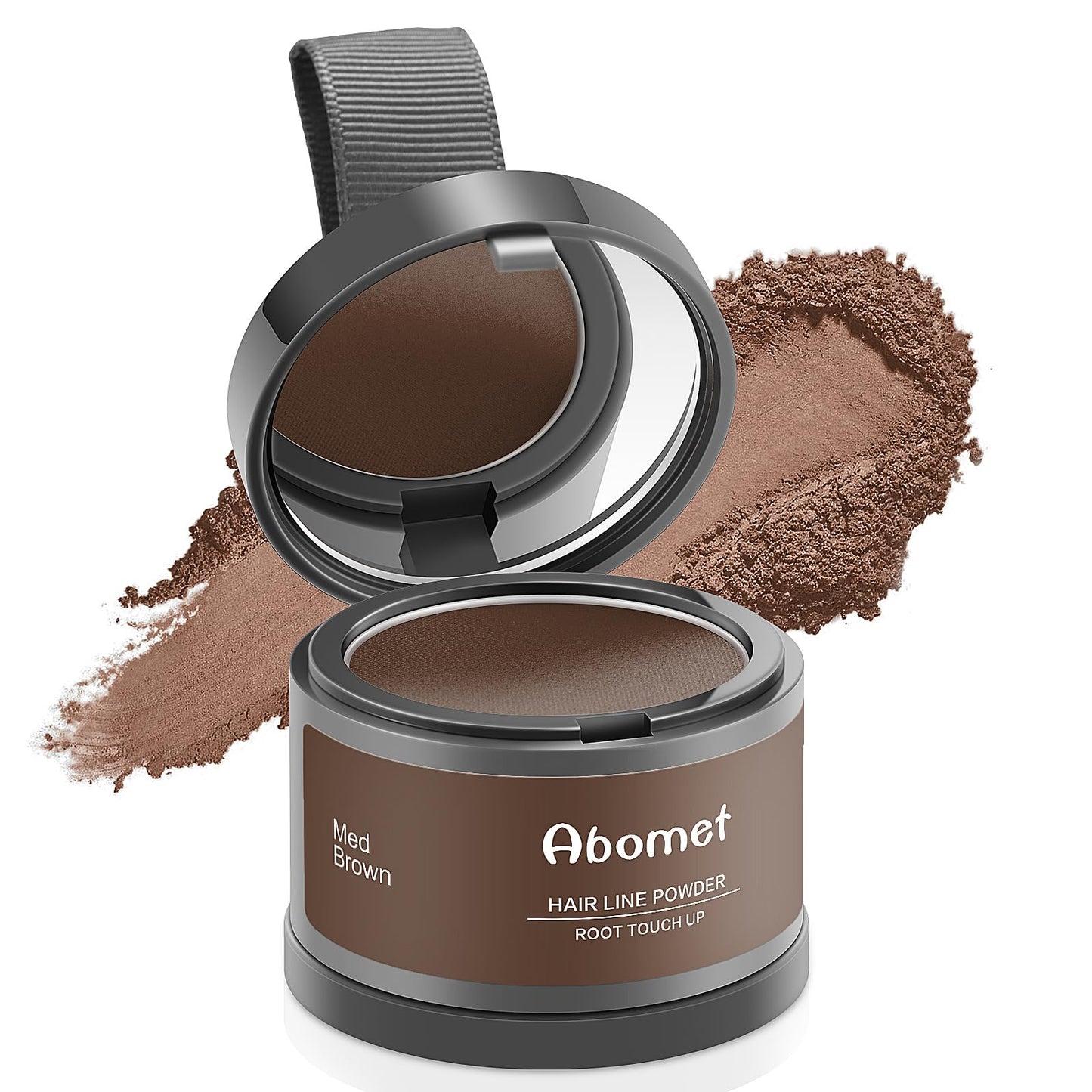 White Smoke Abomet Root Touch Up Instantly Gray Hair Coverage Hairline Powder for Women & Men, Medium Brown for Concealing Hair Loss & Thinning Hair