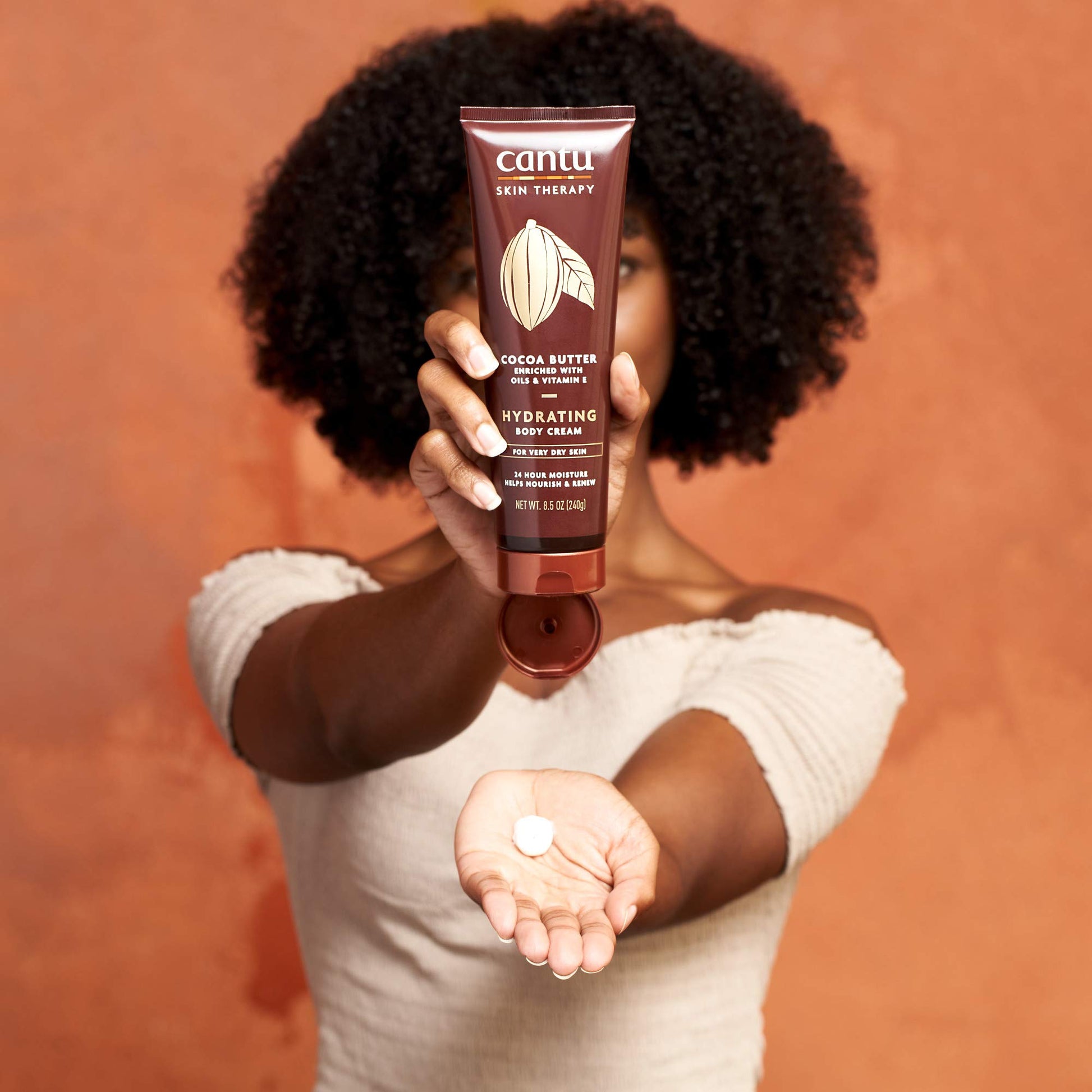 Coral Cantu Therapy Cocoa Butter Hydrating Body Cream for very Dry Skin, 8.5 Oz
