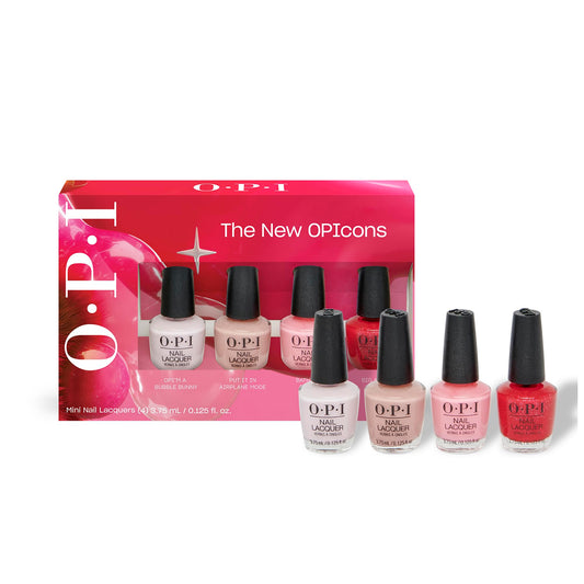 White Smoke OPI Nail Lacquer 4PC Mini Pack | 4 Crème & Shimmer Spring Shades, Chip Resistant Nail Polish Gift Set | The New OPIcons Collection | Spring 2026