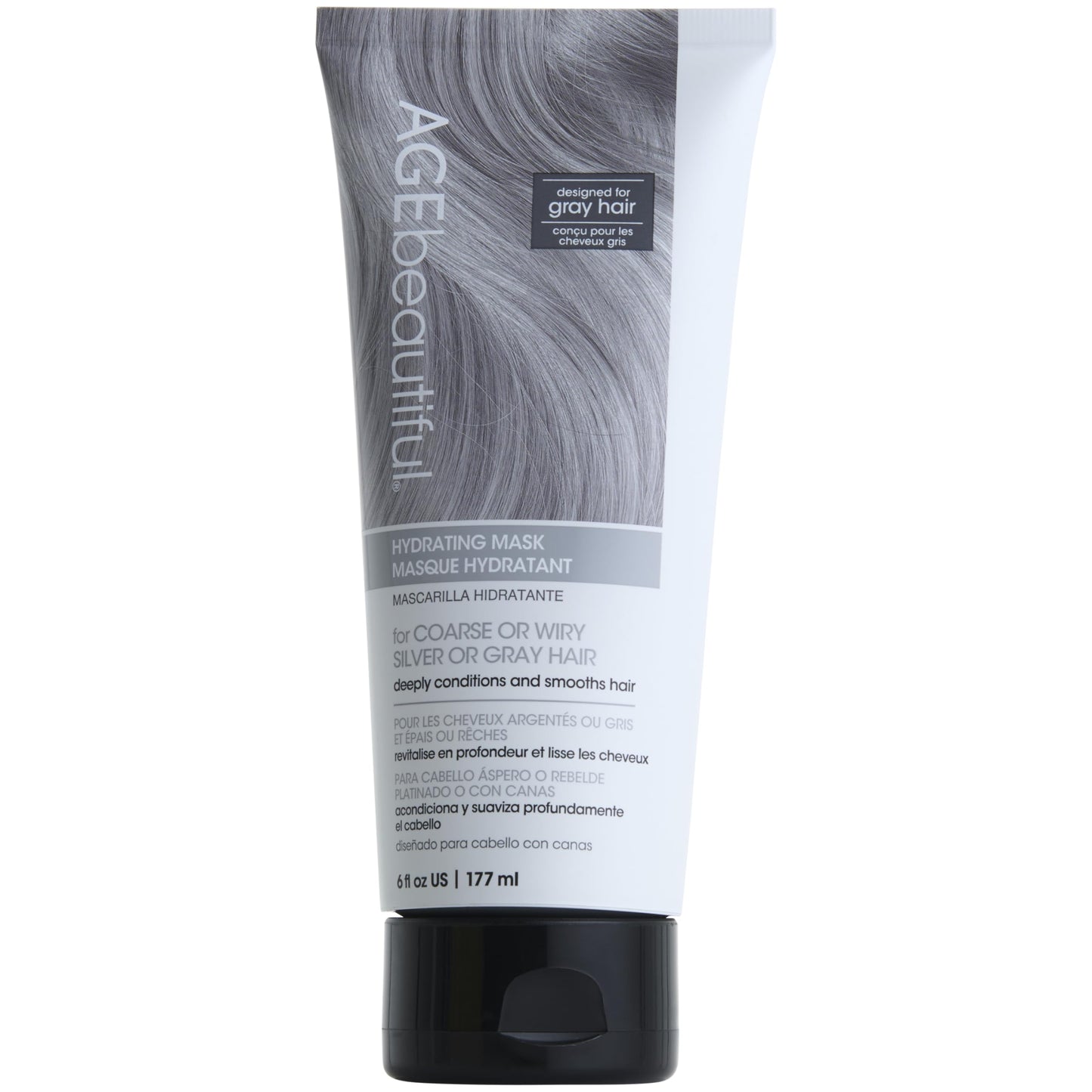 White Smoke AGE beautiful Hydrating Mask for Wiry, Coarse Silver or Gray Hair, with Silk Amino Acids & Keratin, Deeply Condition & Reduce Frizz for Smooth, Shiny Hair