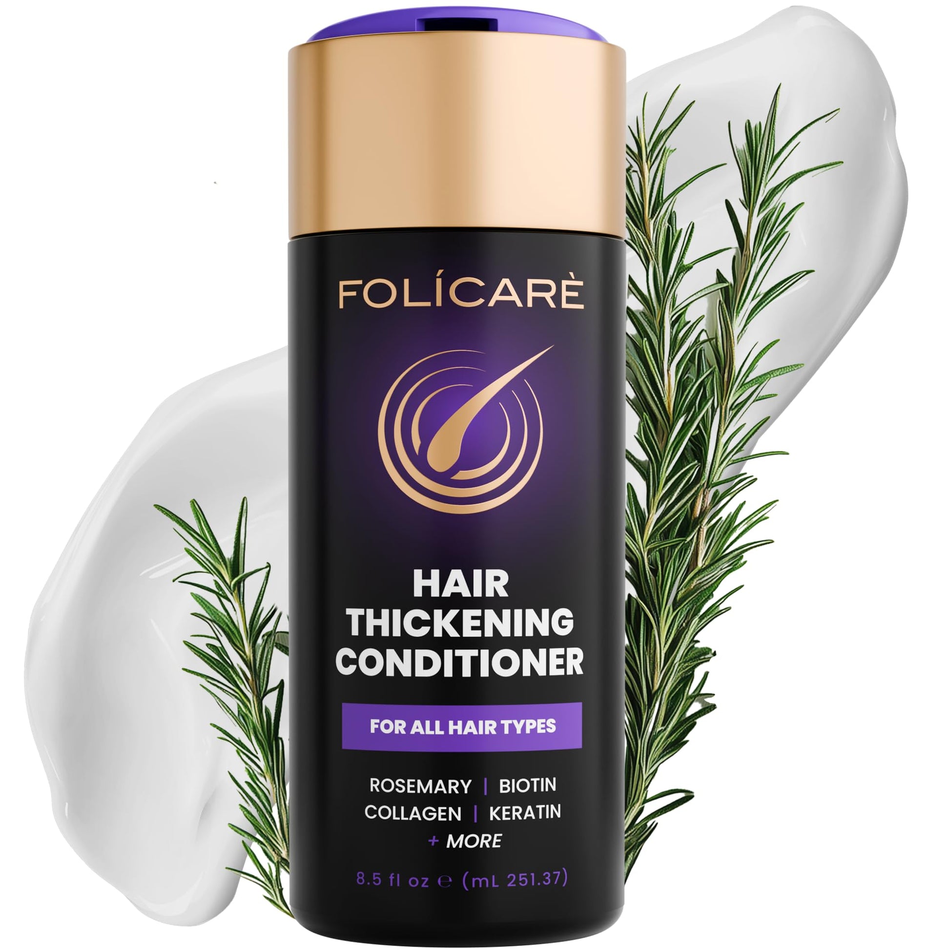 White Smoke FOLICARE Hair Thickening Conditioner & Structural Repair Treatment | The 8-Week Density Protocol to Achieve Structurally Sound, Measurably Thicker Hair Resilient to Styling - 8.5 Fl oz