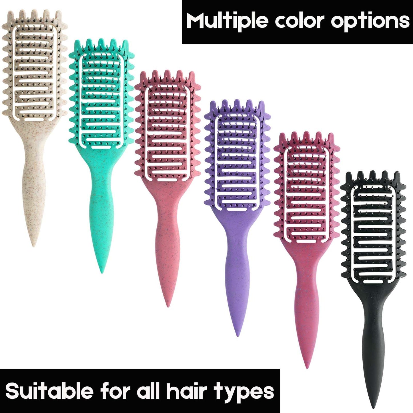 White Smoke Curl Defining Brush for Curly Hair, Vented Detangling Hair Brush for Wet and Dry Styling, Curved Brush for Shaping and Smoothing Curl Clumps, Lightweight Hair Brush （Beige）