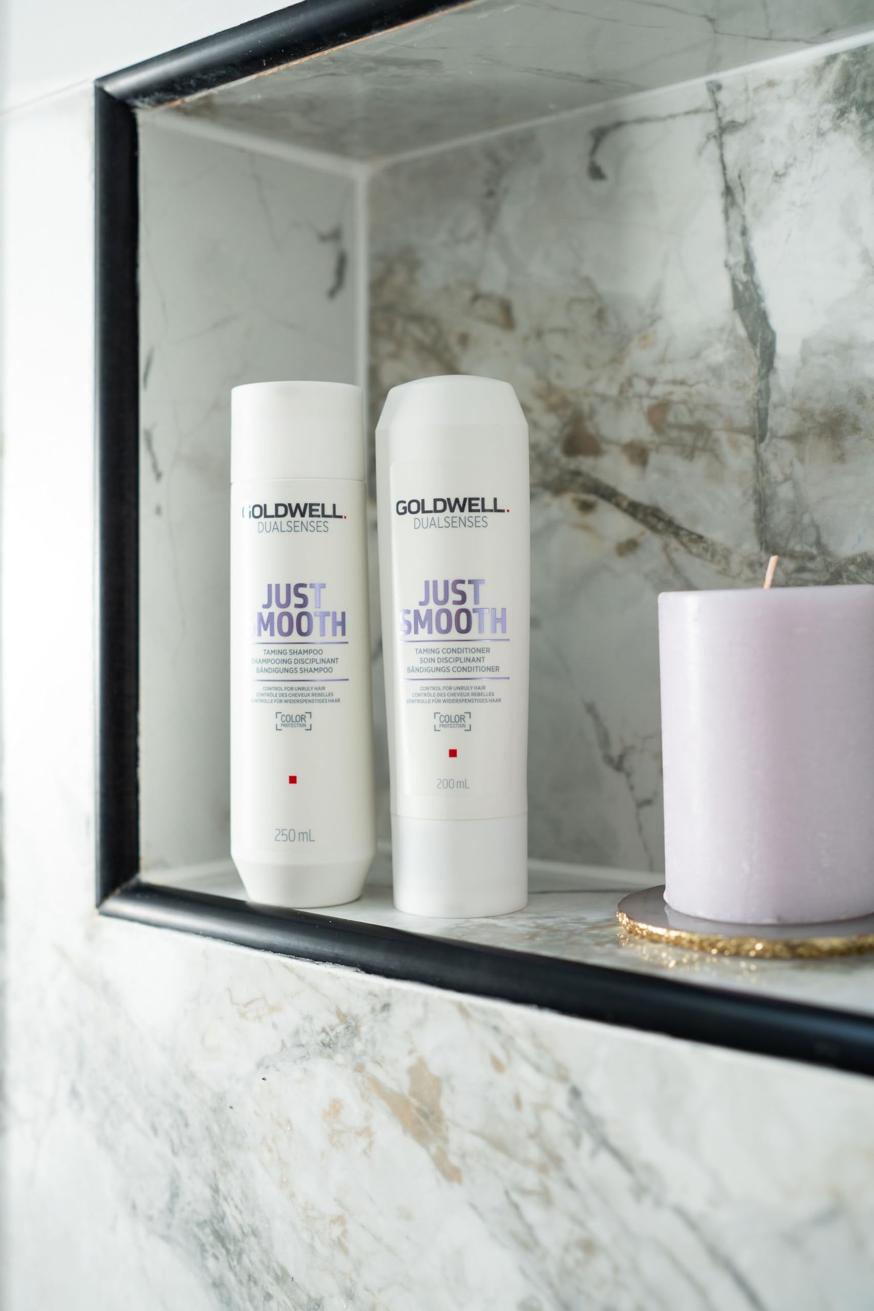 Light Gray Goldwell Dualsenses Just Smooth Taming Anti-Frizz & Humidity Control Conditioner 1L