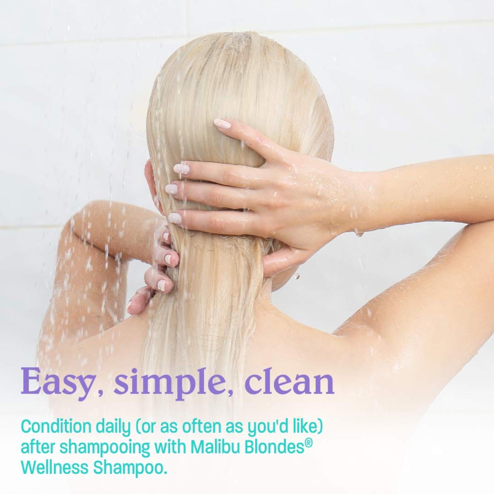 Lavender Malibu C Blondes Enhancing Conditioner (33.8 oz) - Hair Hydrating Conditioner for Natural + Processed Blondes - Protects Hair from Discoloration & Damage
