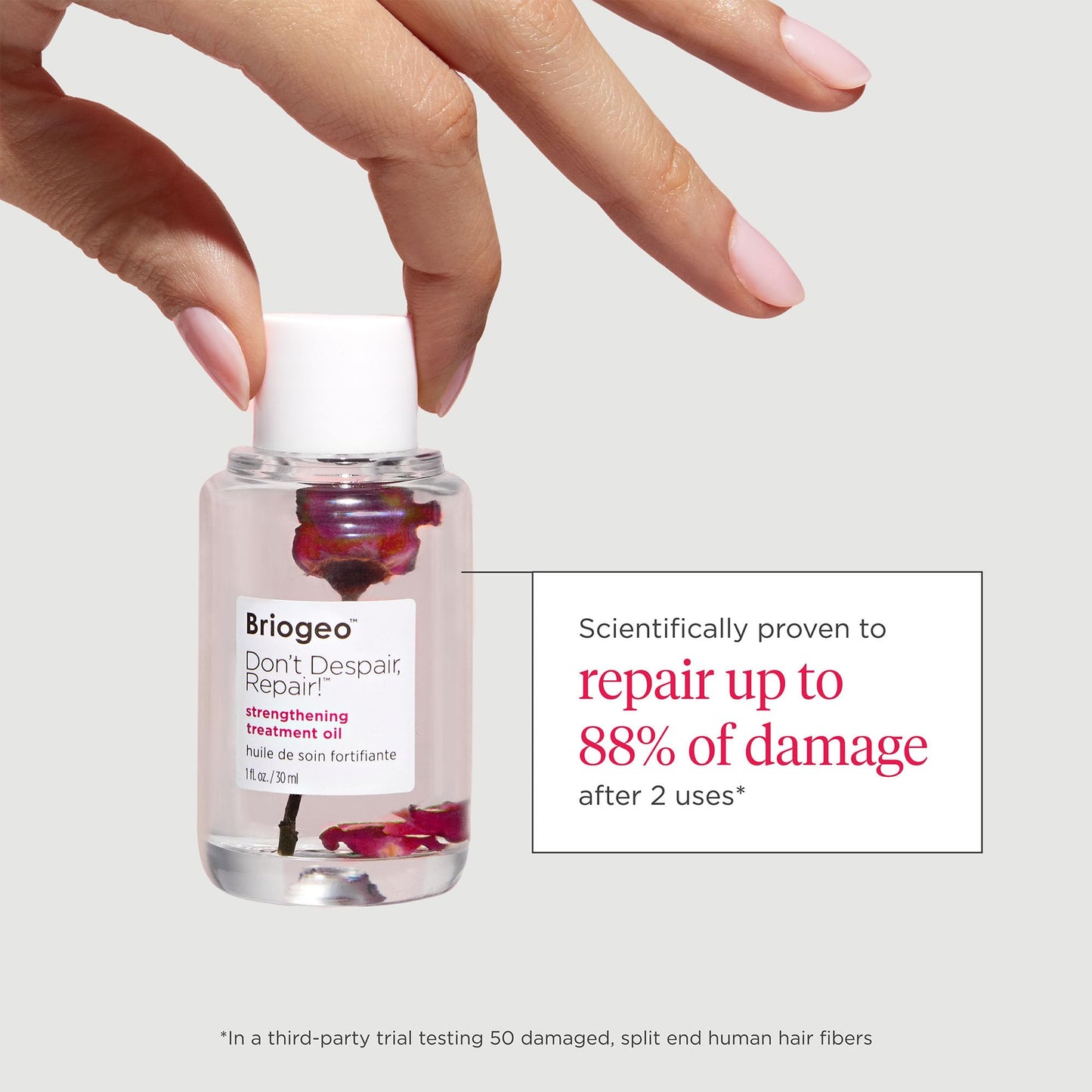 Lavender Briogeo Don't Despair, Repair! Strengthening Treatment Oil | Moisturizing for Dry, Damaged Hair | Seals Split Ends & Boosts Shine | Silicone-Free | Vegan & Cruelty-Free | 1 oz