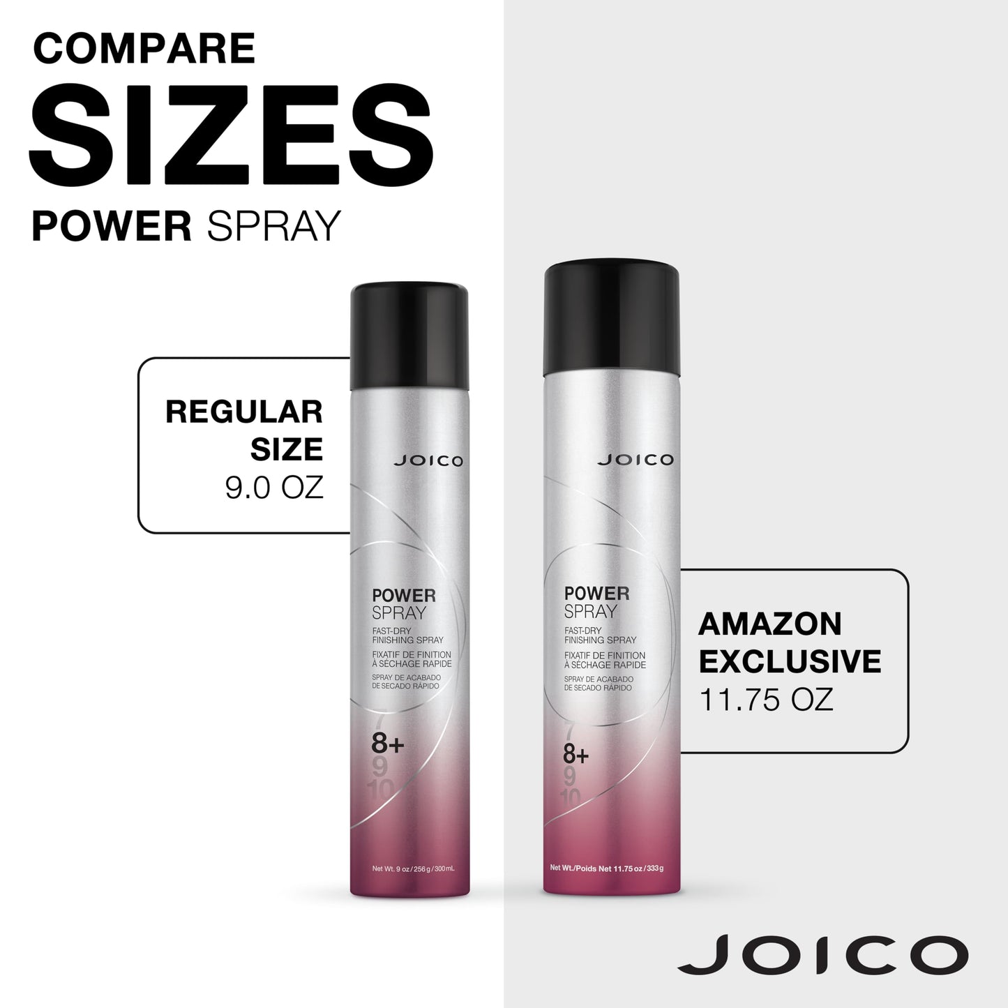 White Smoke Joico Power Spray Fast-Dry Finishing Spray | For Most Hair Types | Protect Against Heat & Humidity | Protect Against Pollution & Harmful UV | Paraben & Sulfate Free | 72 Hour Hold | 11.75 Fl Oz
