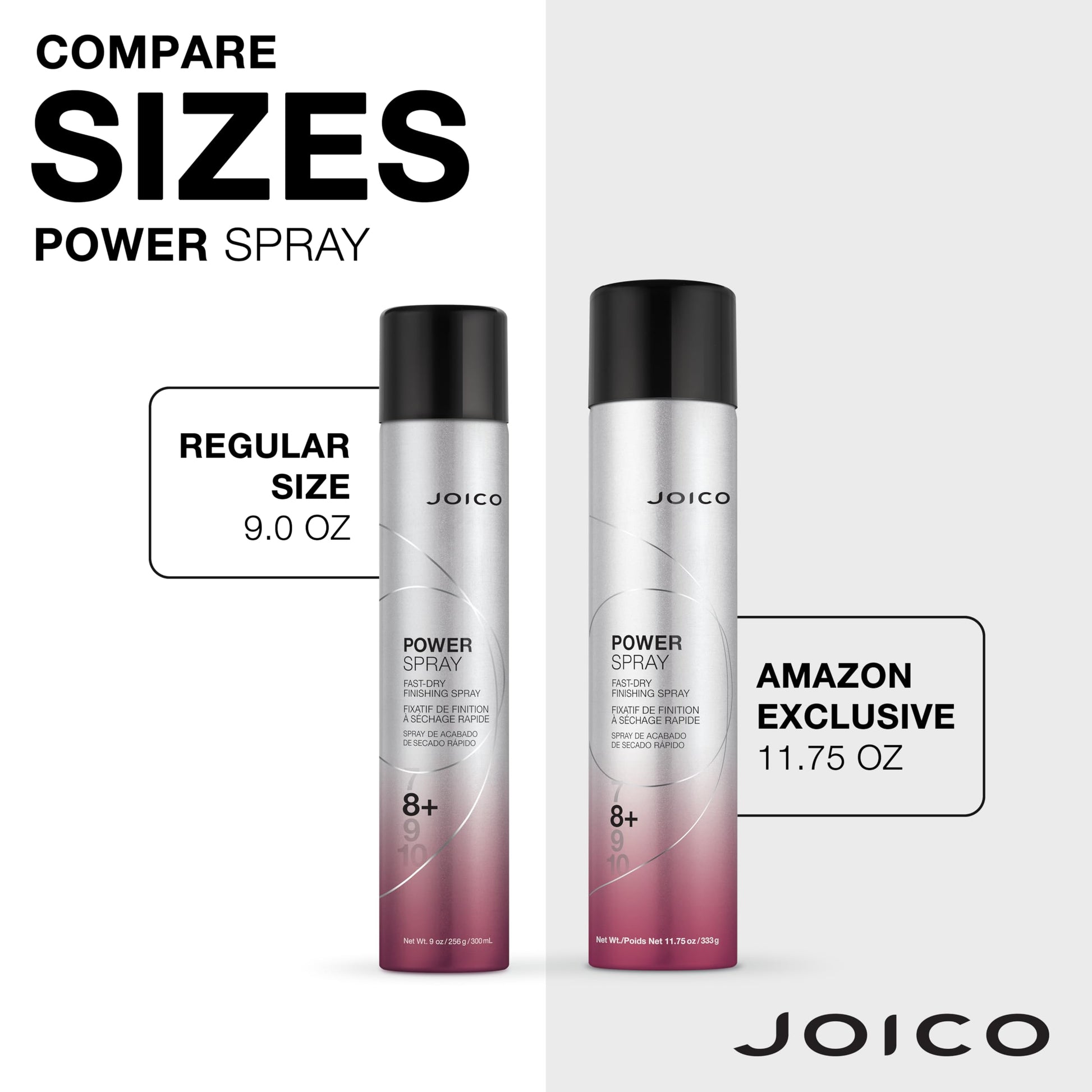 White Smoke Joico Power Spray Fast-Dry Finishing Spray | For Most Hair Types | Protect Against Heat & Humidity | Protect Against Pollution & Harmful UV | Paraben & Sulfate Free | 72 Hour Hold | 11.75 Fl Oz