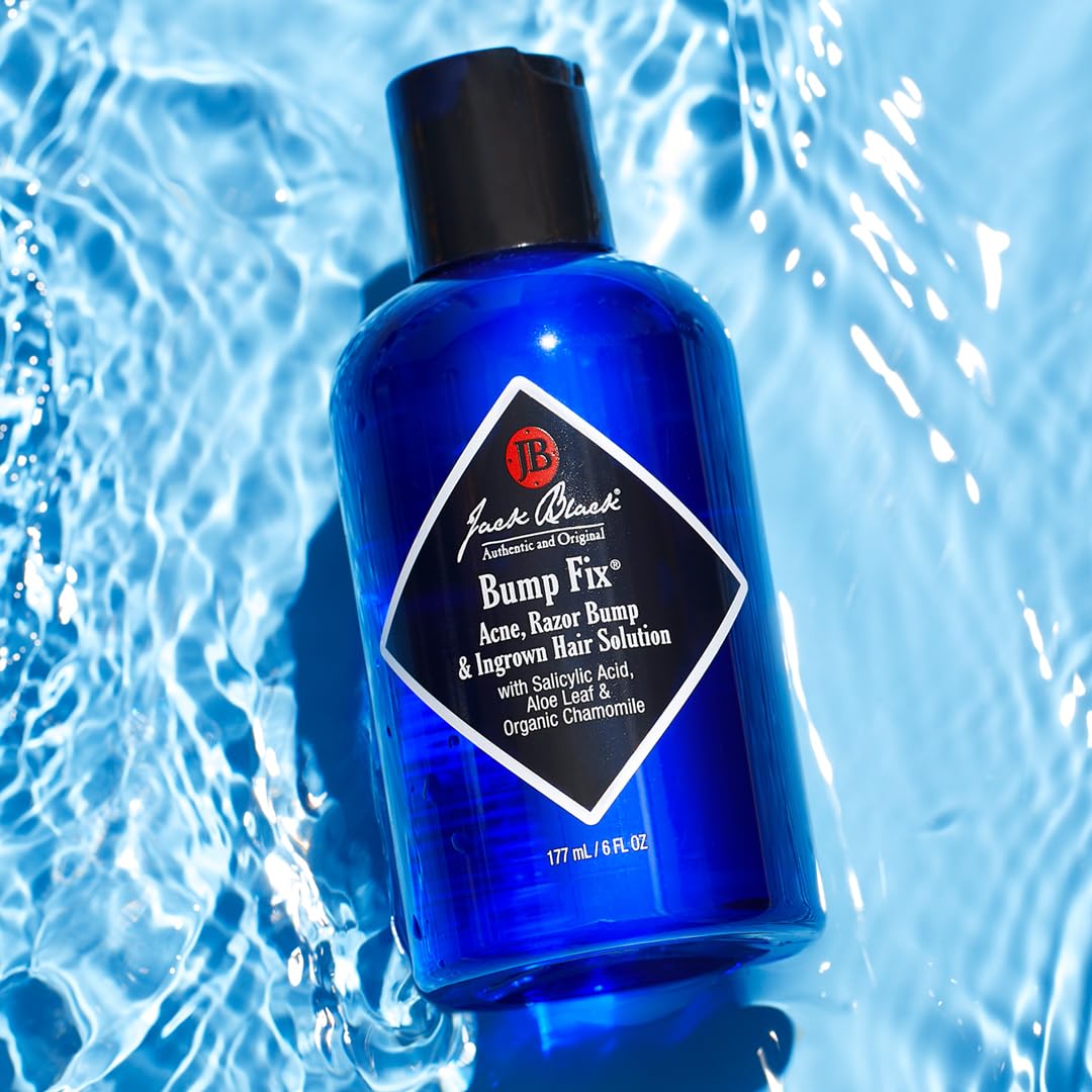 Light Sky Blue Jack Black Bump Fix, 6 Fl. Oz. – Acne, Razor Bump & Ingrown Hair Solution – Moisturizing Acne Treatment for Face, Aftershave for Razor Bumps, Ingrown Hair Serum for Men