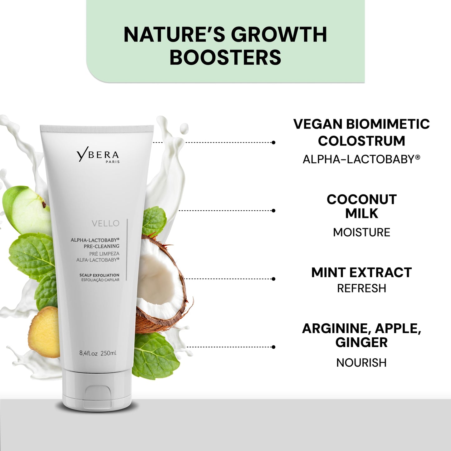 White Smoke Ybera SCALP SCRUBBER Vello Pre Cleanse Scalp Scrub & Scalp Exfoliator, Pre Shampoo Scalp Treatment for Scalp Detox, Scalp Treatment to Prepare Hair Growth Products for Women & Men, 250ml