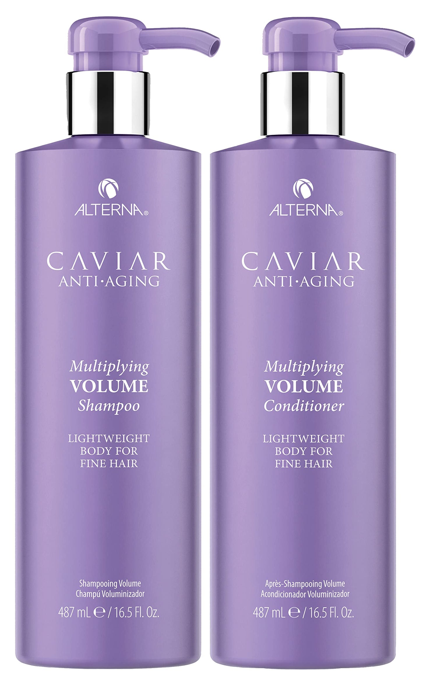 Dark Gray CAVIAR Anti-Aging Multiplying Volume Shampoo and Conditioner Set, 16.5-Ounce