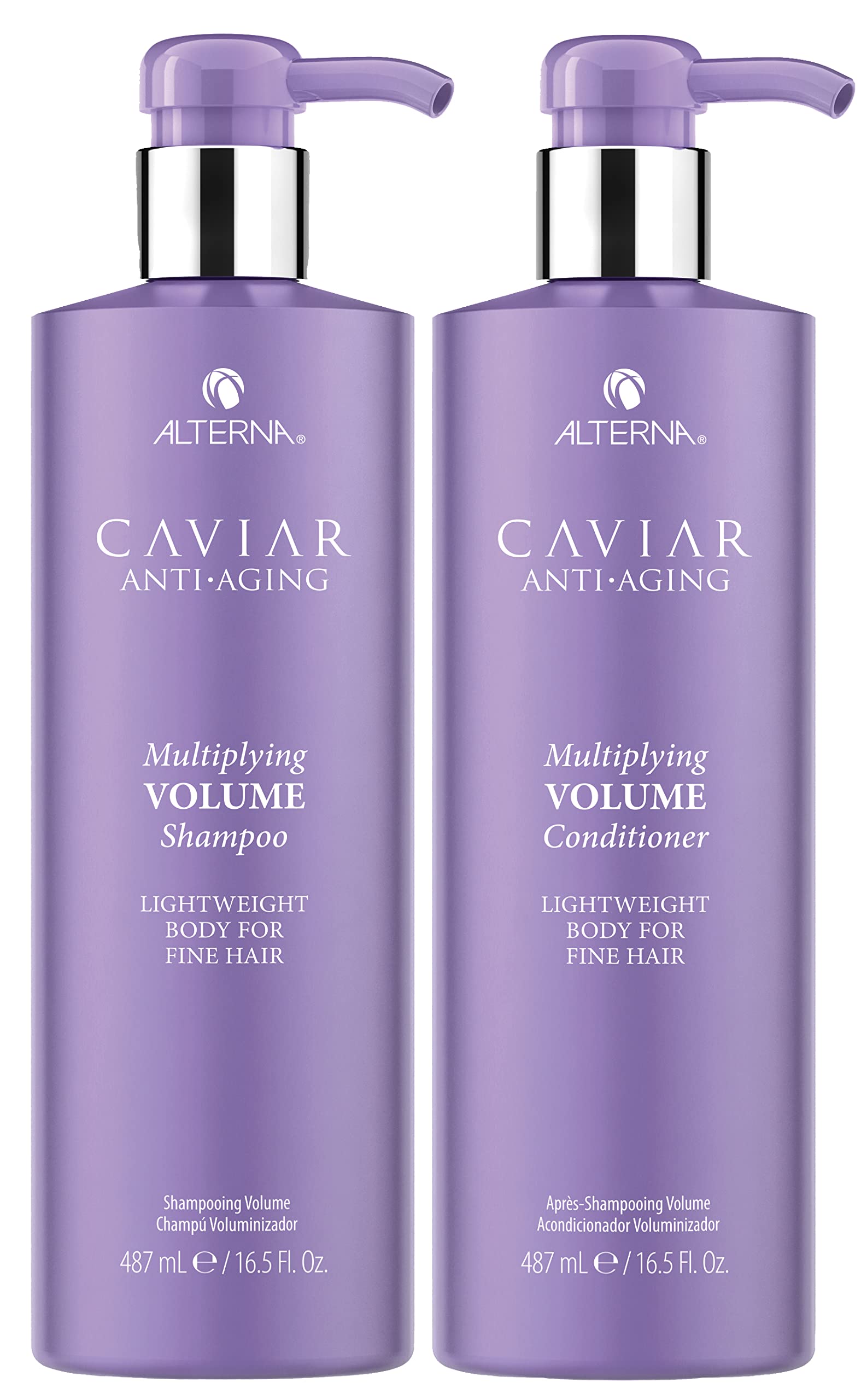 Dark Gray CAVIAR Anti-Aging Multiplying Volume Shampoo and Conditioner Set, 16.5-Ounce