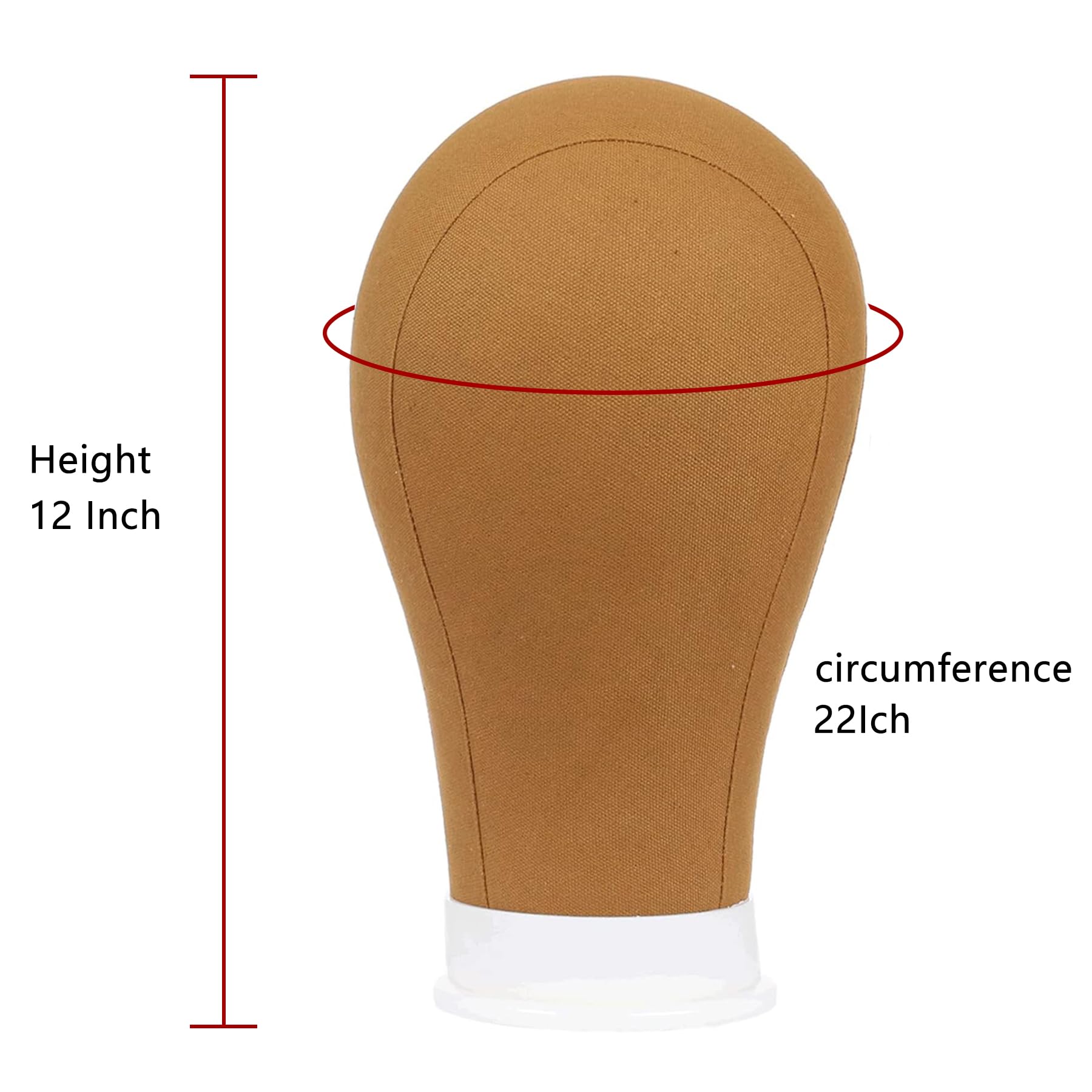 White Smoke XTREND 21"-24'' Poly Canvas Block Head for Making Head Weft/Wig/Hair Extension Making Display Styling Mannequin Head with Stand Set Manikin Canvas Head Hair Accessories