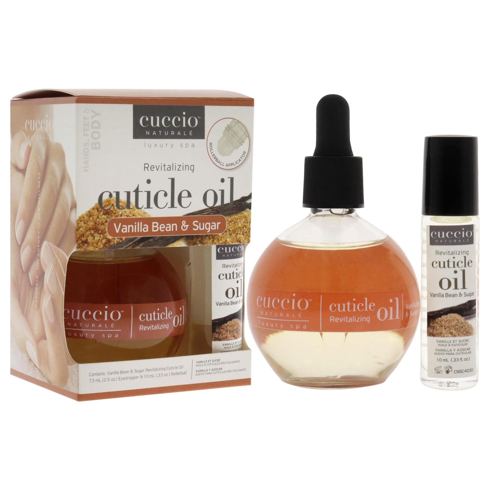 White Smoke Cuccio Naturale Cuticle Revitalizing Oil Set - Hydrating Oils for Instant Cuticle Repair for Dry, Damaged Skin and Nails - Paraben and Cruelty-Free Formula - Vanilla Bean and Sugar Fragrance - 2 pc