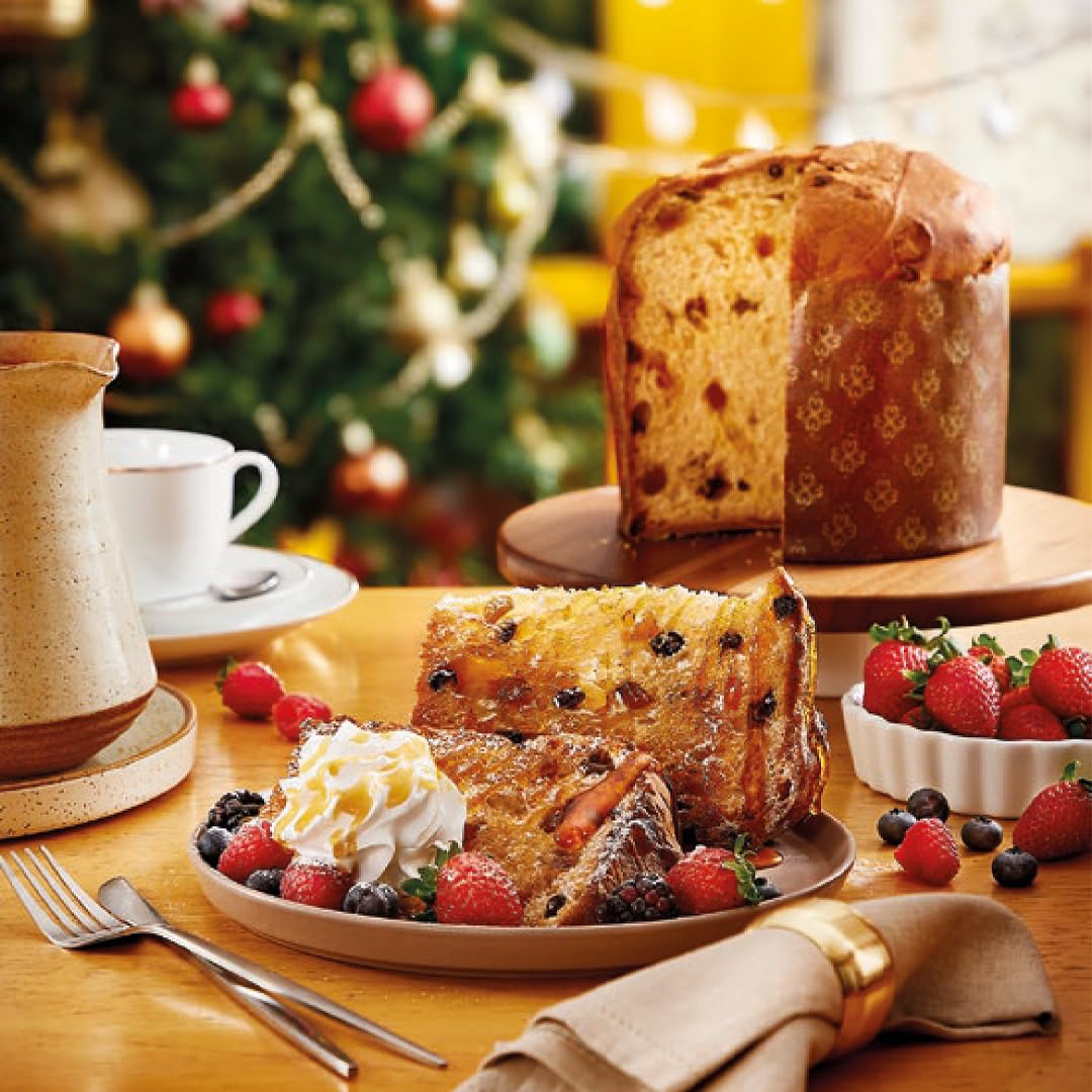 Saddle Brown Bauducco Classic Panettone, 24.0 oz (Pack of 1) - Soft and Moist Bread with Candied Fruit and Raisins - Traditional Italian Slow Rise Dough Recipe