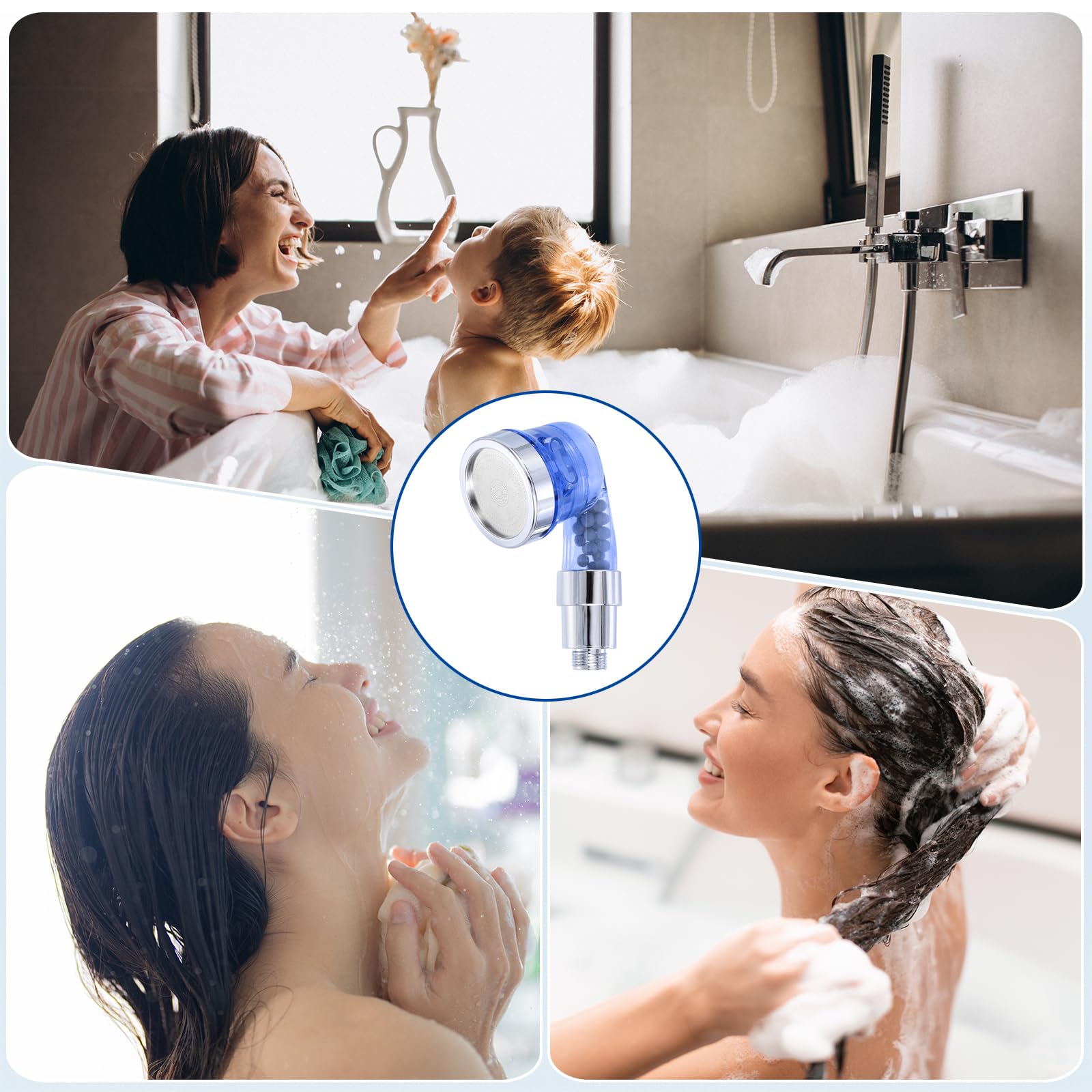 White Smoke uxcell 2 Pcs Shampoo Bowl Sprayer Head, Sink Faucet Sprayer Side Control Button Salon Sink Sprayer Replacement Part for Spa Barber Shop Hair Washing Bath, Purple