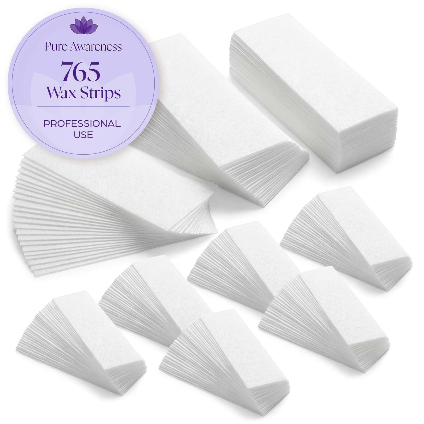 White Smoke 765 Professional Wax Strips for Waxing – Tear-Resistant Fabric Hair Removal Strips – 225 Large & 540 Small – Reusable for Warm Wax & Sugar Paste – Face, Body & Intimate Areas