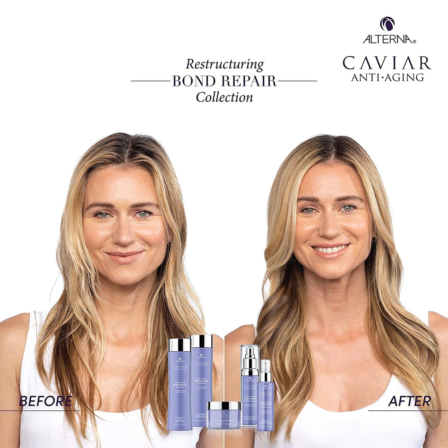 White Smoke Alterna Caviar Anti-Aging Restructuring Bond Repair Shampoo, 8.5-Ounce (2-Pack)