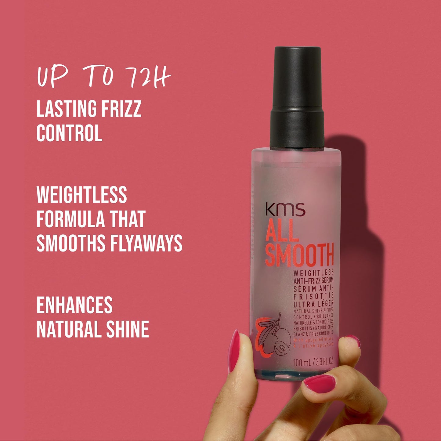 Maroon AllSmooth Weightless Anti-Frizz Serum for Fine Hair, 100ml
