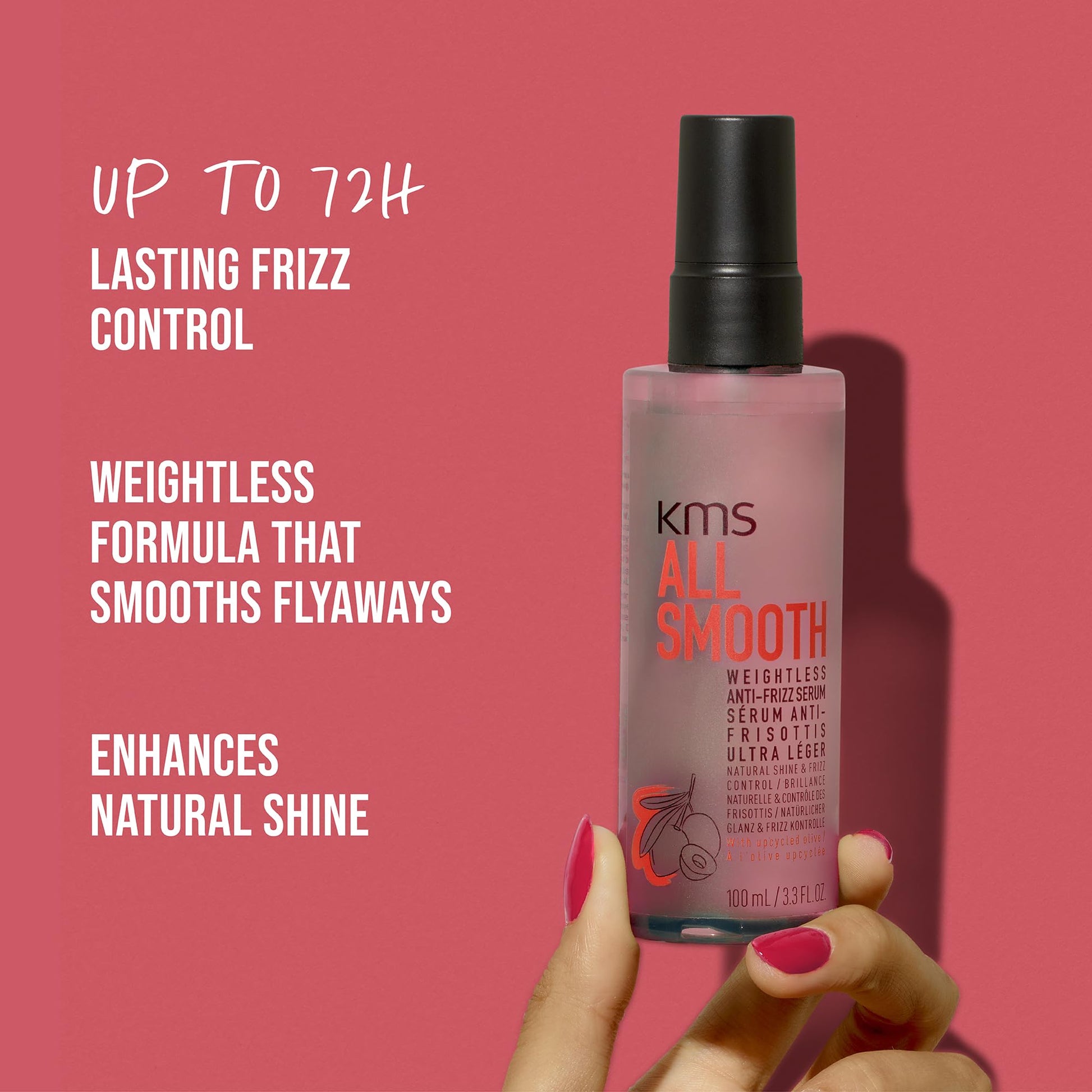Maroon AllSmooth Weightless Anti-Frizz Serum for Fine Hair, 100ml