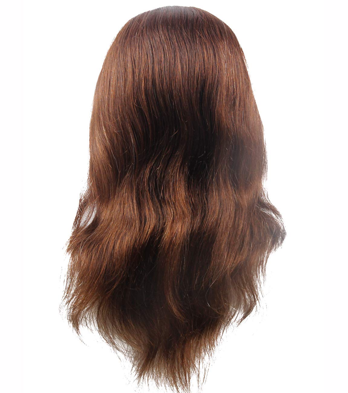 White Smoke Mannequin Head with 100% Human Hair Hairdresser Training Head Manikin Cosmetology Doll Head Salon Training Practice Head with Blonde Human Hair Styling Dye Cutting with Clamp Stand.