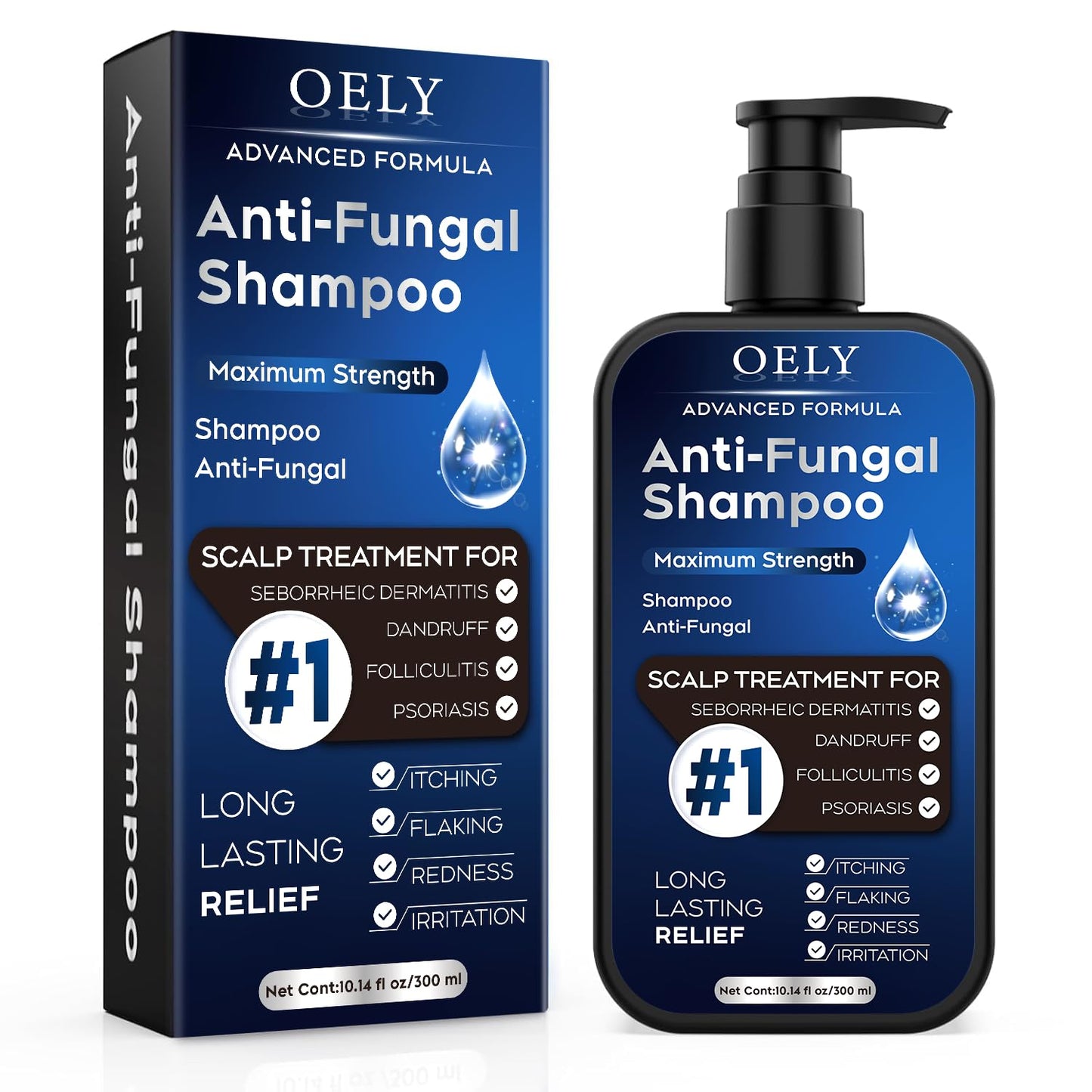 White Smoke Antifungal Psoriasis Shampoo for Seborrheic Dermatitis, Folliculitis & Scalp Psoriasis, Anti-Dandruff Shampoo for Men & Women, Relieves Scalp Itching, Dryness, Sulfate & Paraben-Free, 10.1 Fl Oz-Fresh