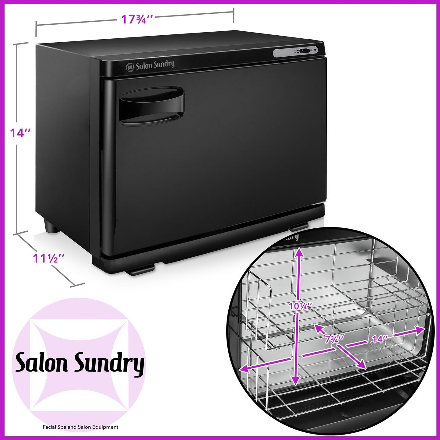 White Smoke Salon Sundry Professional High Capacity Hot Towel Warmer Cabinet - Facial Spa and Salon Equipment - Black